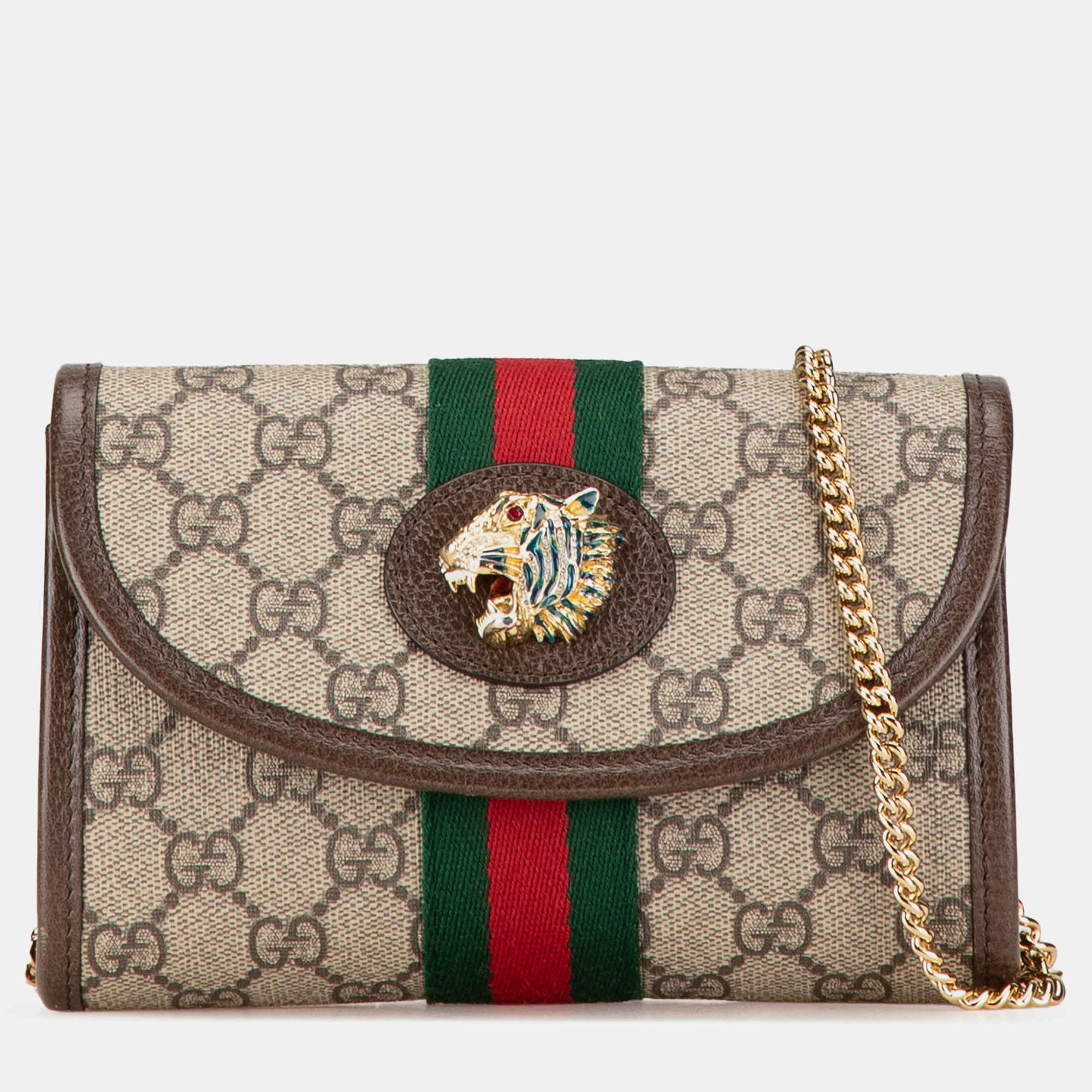 

Gucci Mini GG Supreme Rajah Web Chain Crossbody, Beige