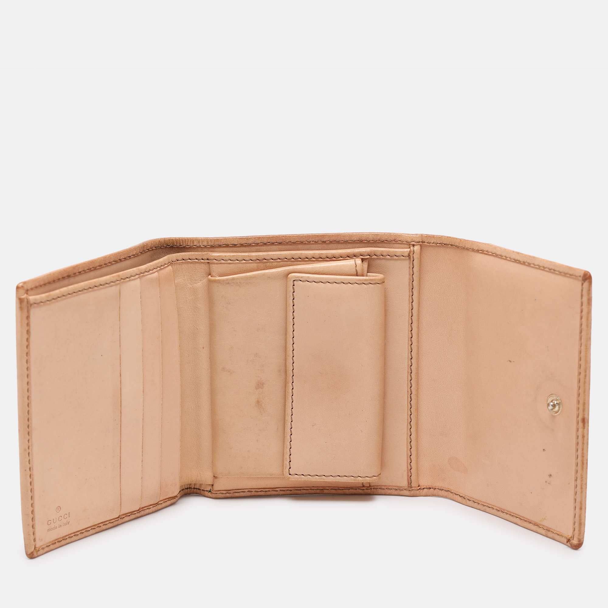 Gucci Multicolor Canvas and Leather Horsebit Trifold Wallet 