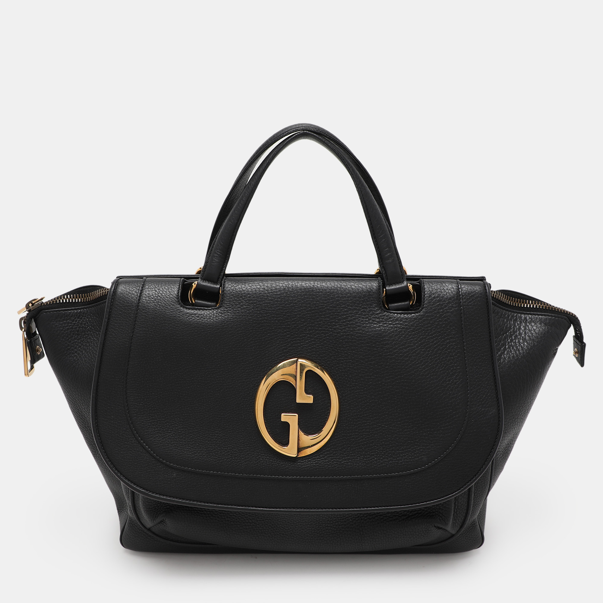 

Gucci Black Leather 1973 Satchel