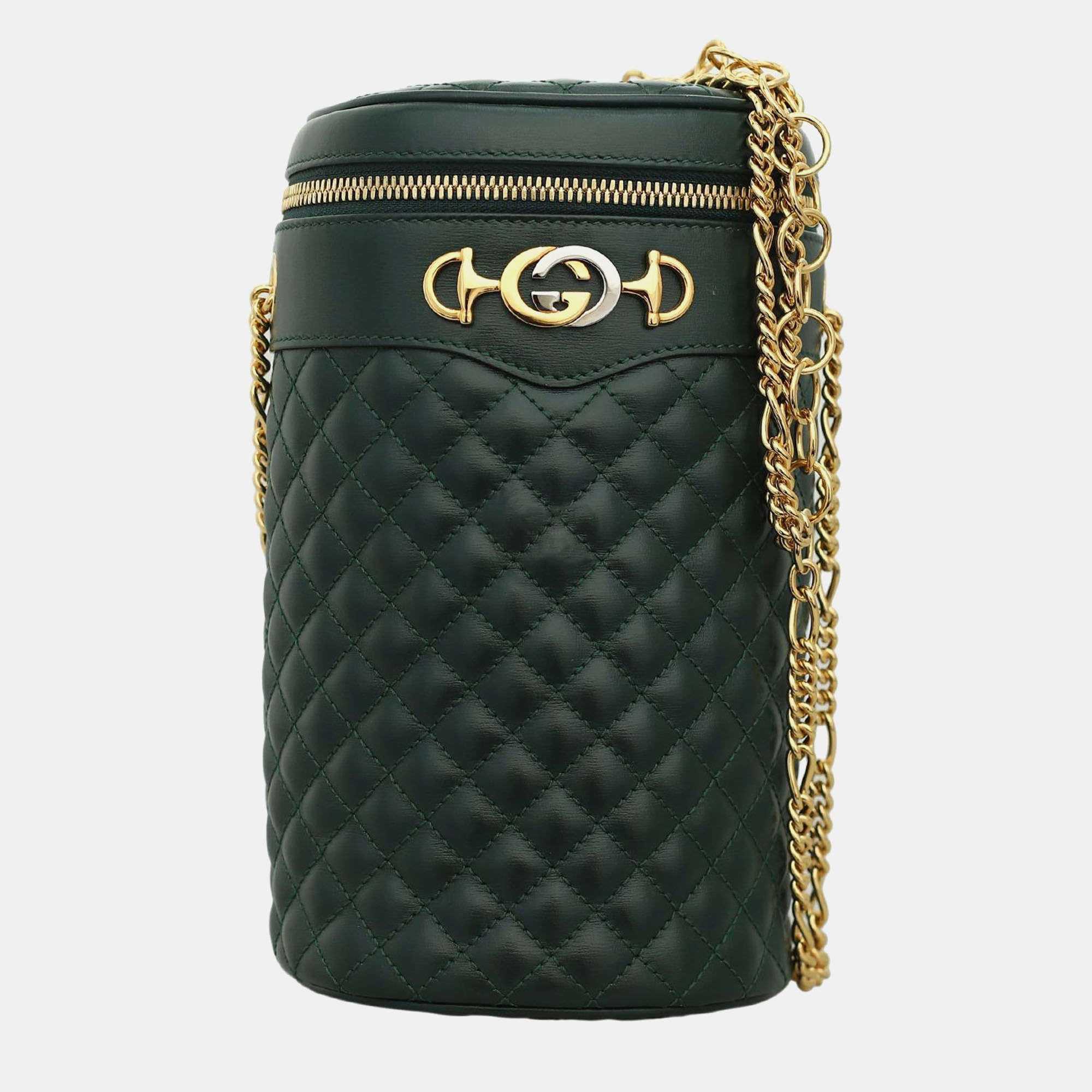 

Gucci Zumi Medium Leather Cylinder Shoulder Bag, Green