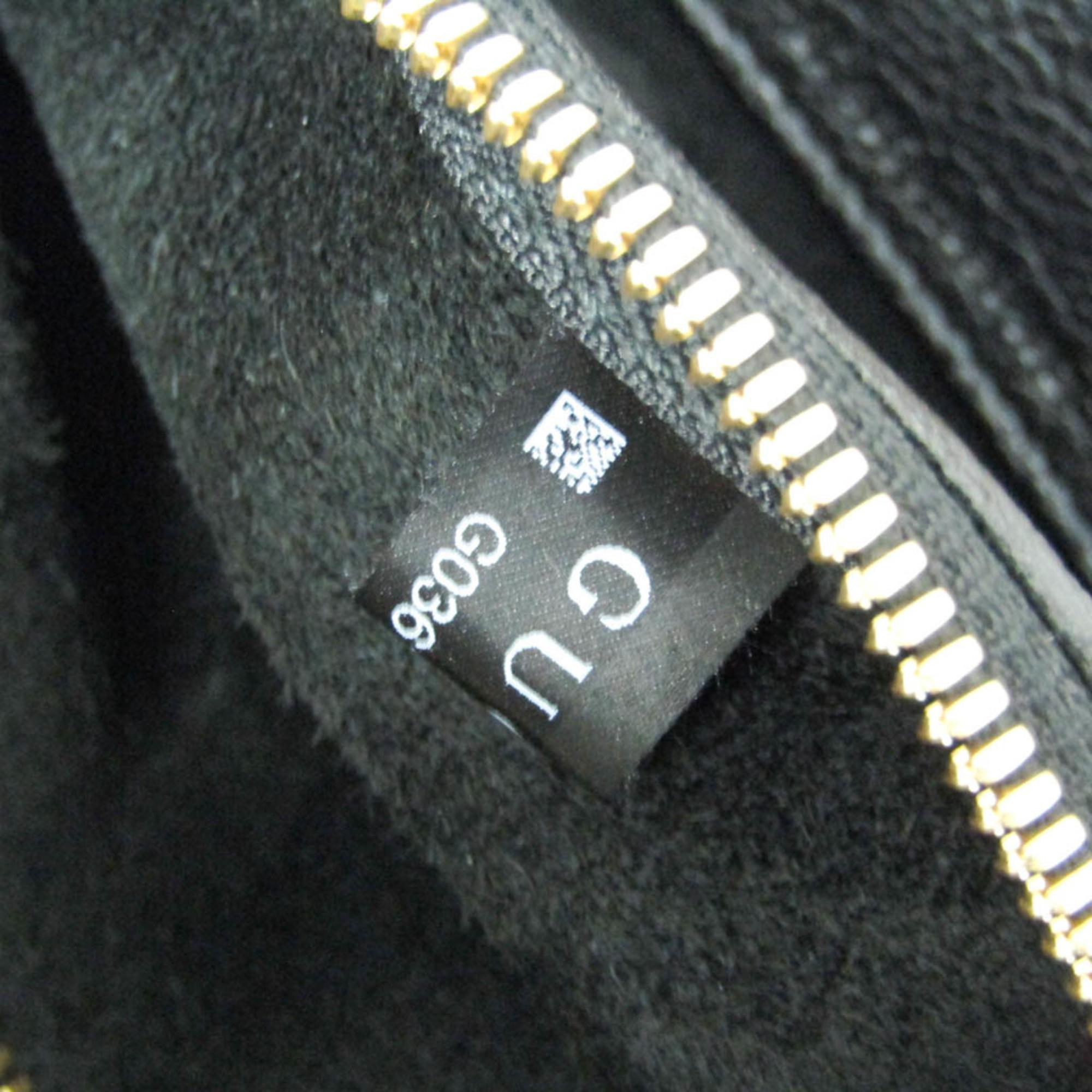 Gucci Black Logo Medium Leather Tote Bag 