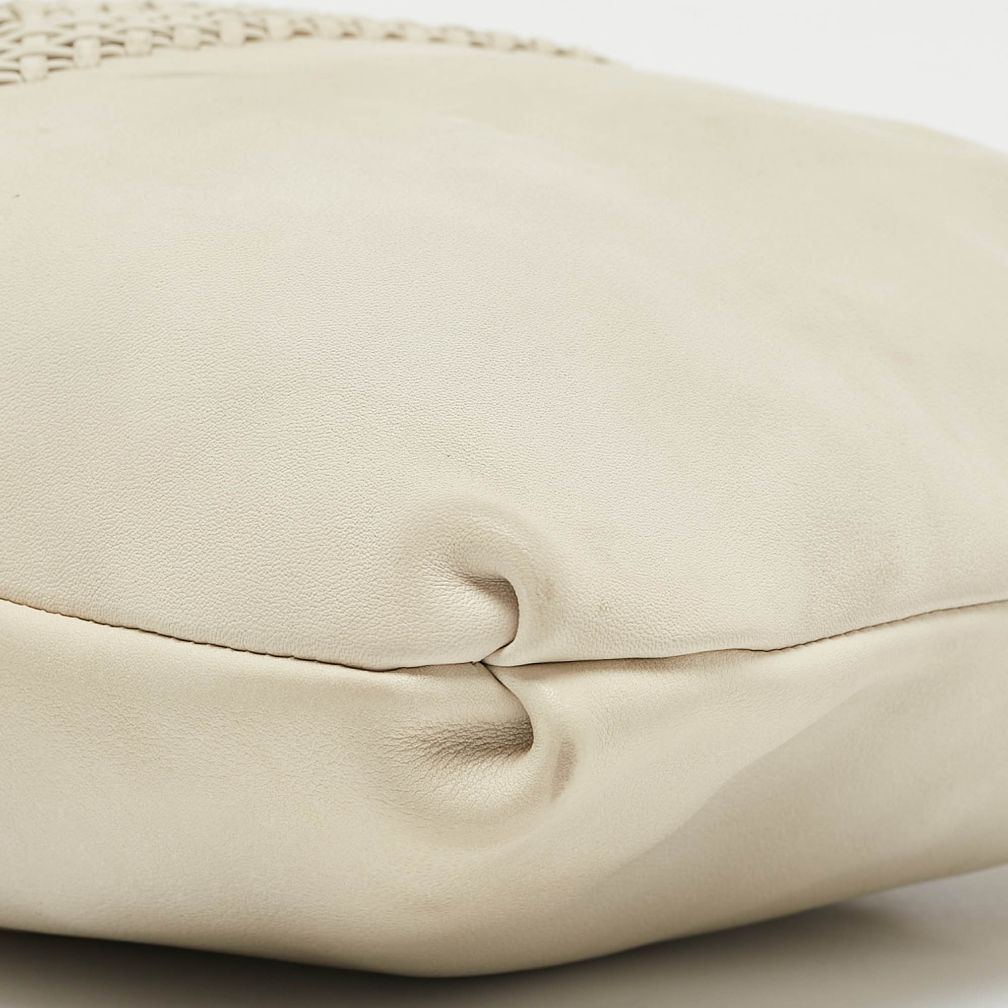Gucci Off White Leather Medium Handmade Shoulder Bag 