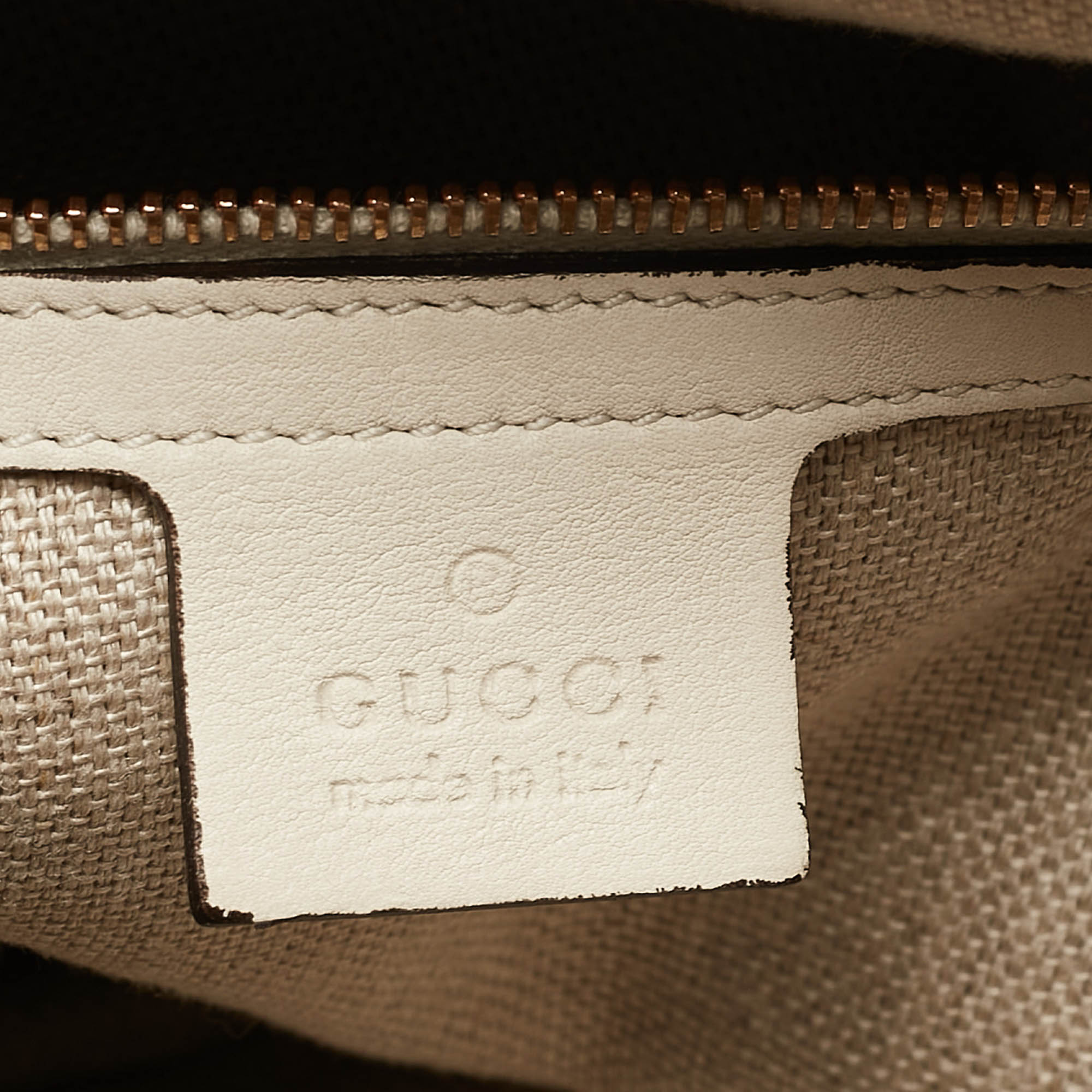 Gucci Off White Leather Medium Handmade Shoulder Bag 