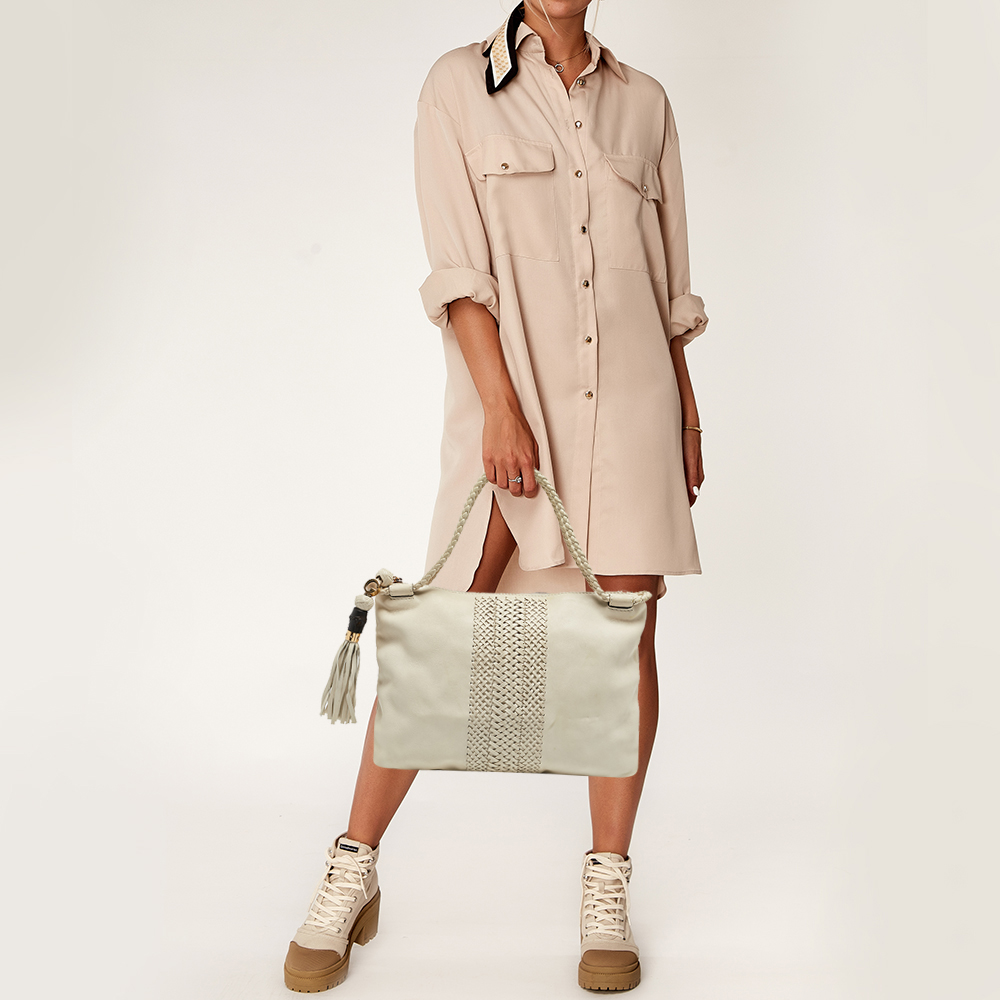 Gucci Off White Leather Medium Handmade Shoulder Bag 
