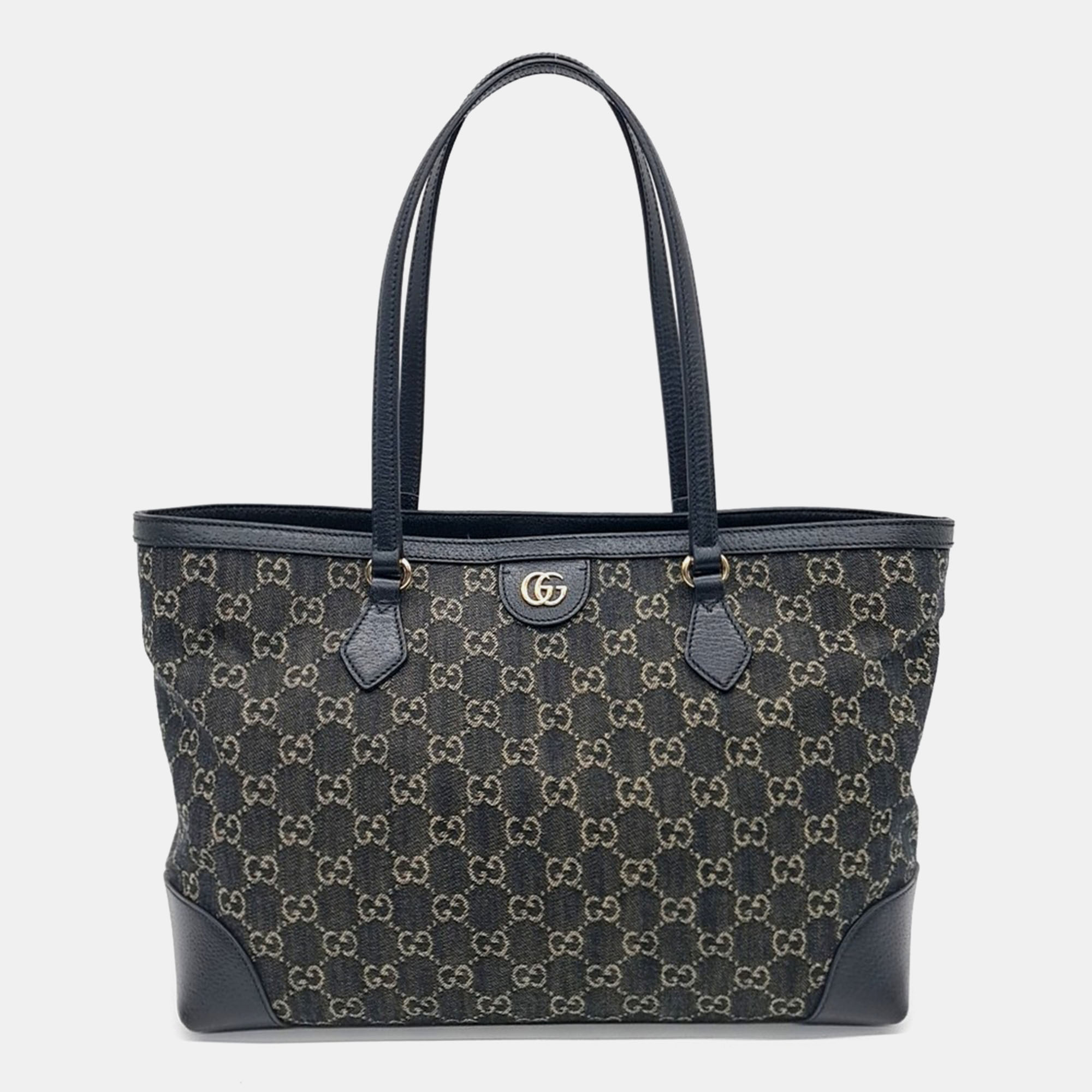 

Gucci Black Canvas and Leather Ophidia GG shopper bag