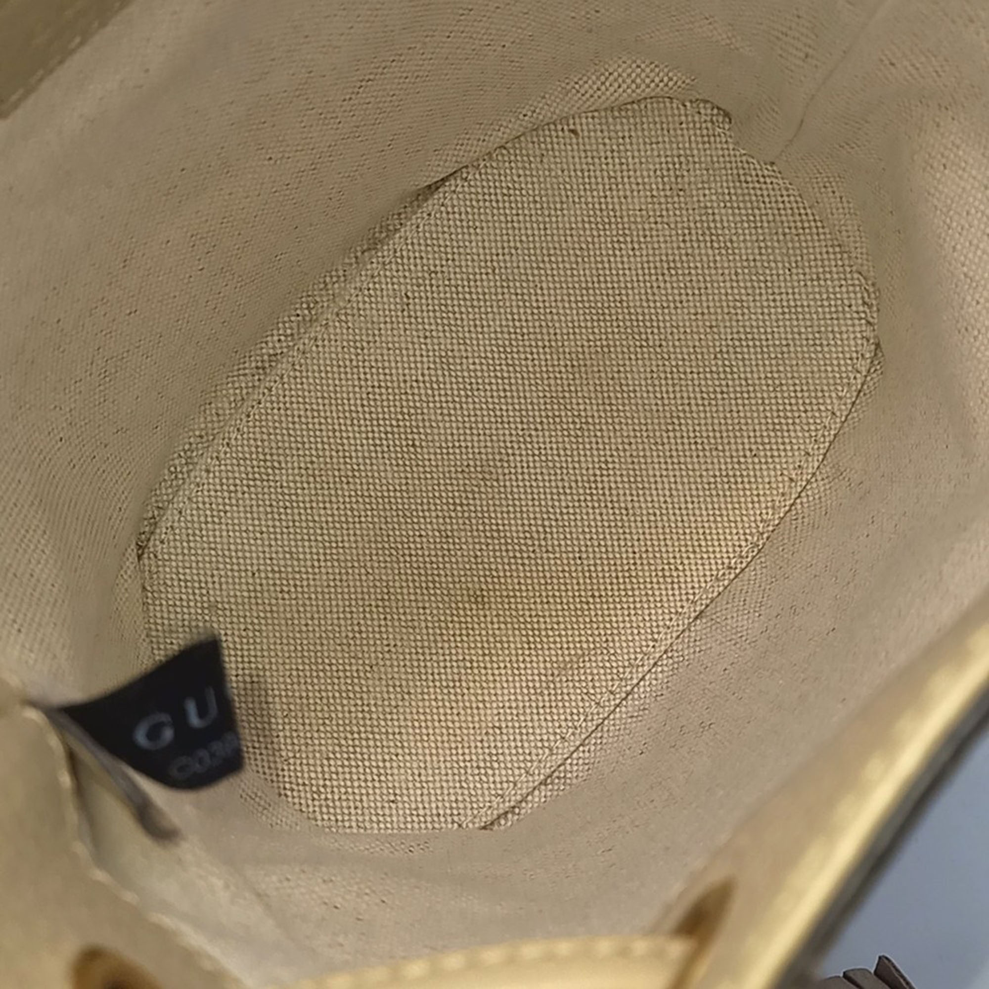 Gucci Beige Leather and PVC Ophidia mini bucket bag 