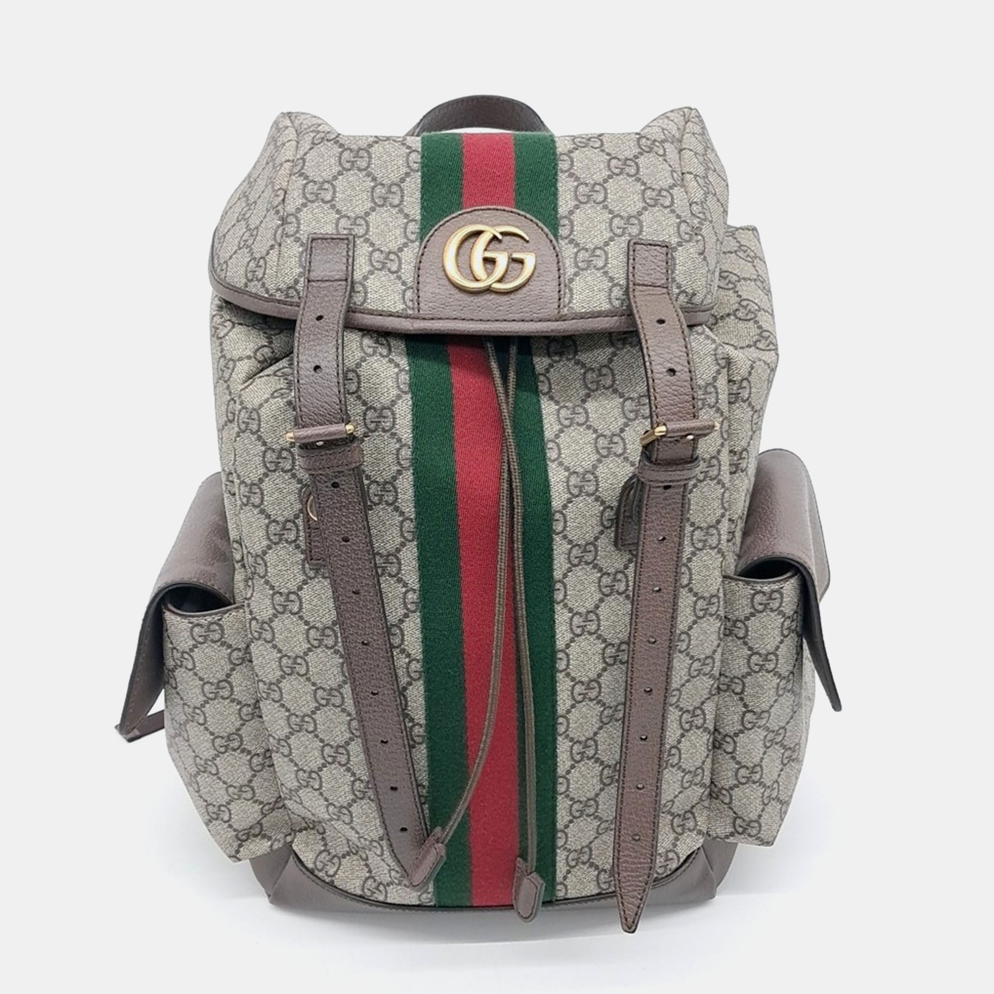 

Gucci Beige PVC Ophidia GG Medium Backpack