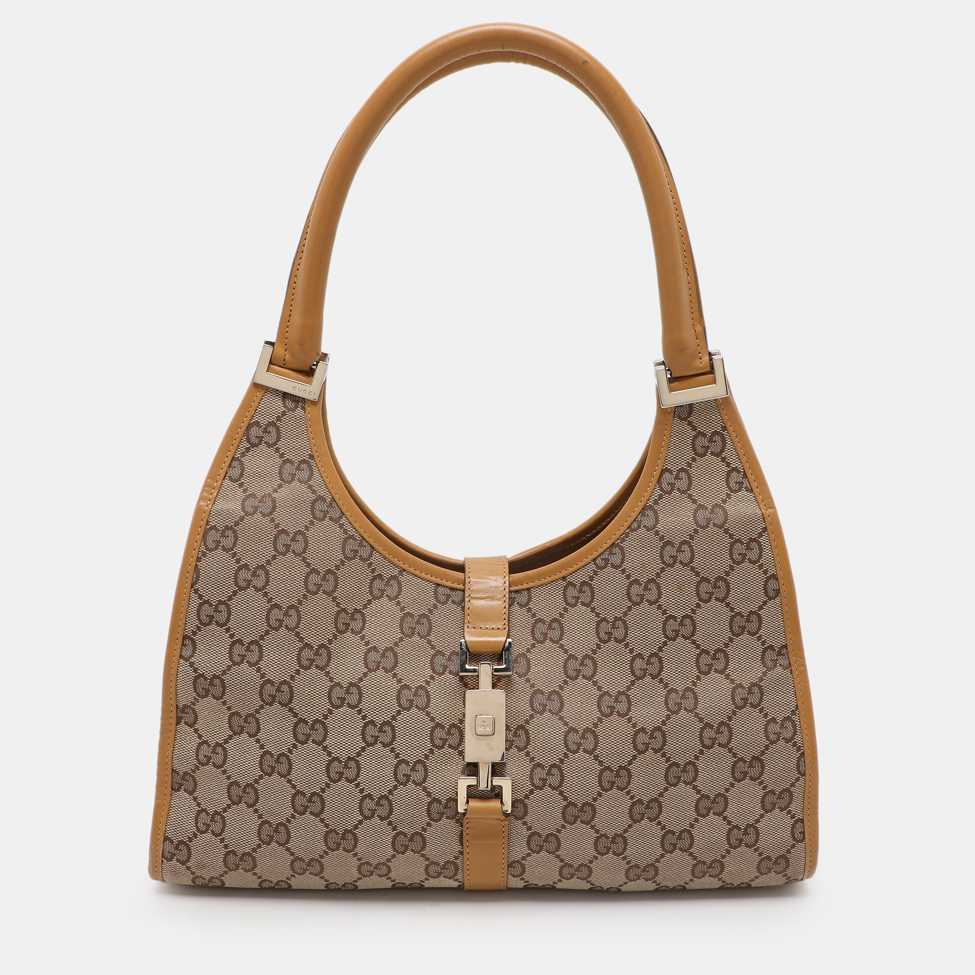 

Gucci Beige/Tan GG Canvas and Leather Jackie Bardot Hobo