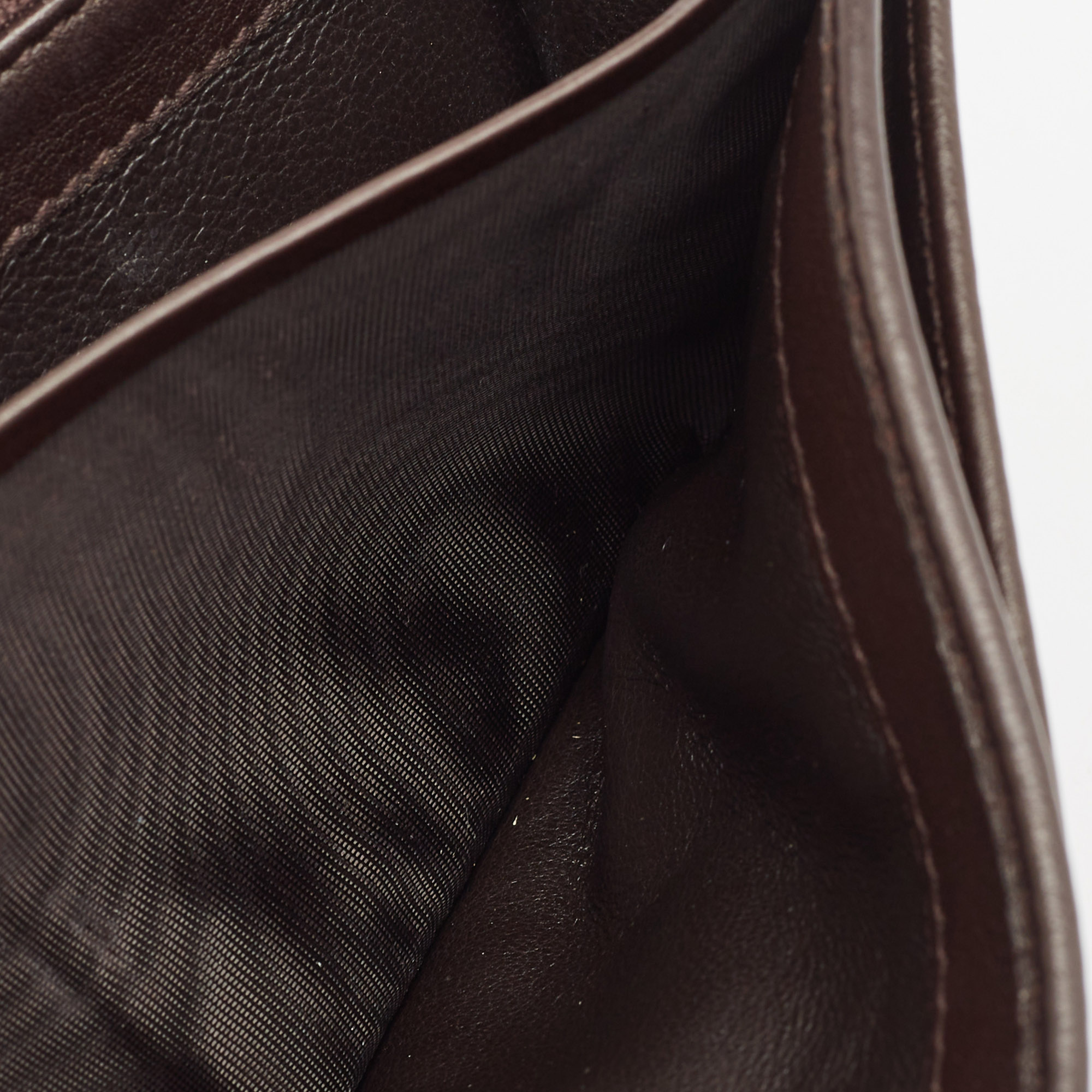 Gucci Dark Brown Guccissima Leather Interlocking G Continental Wallet 