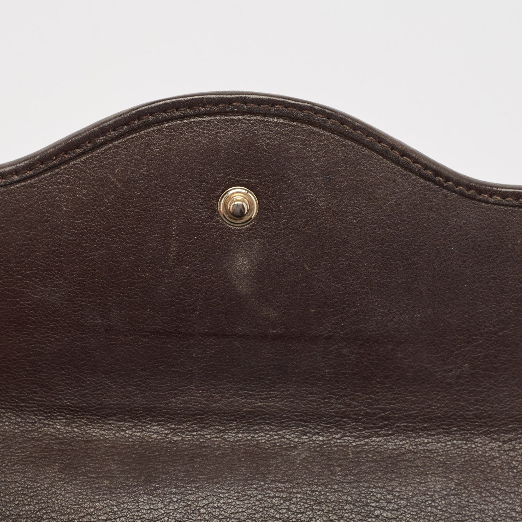 Gucci Dark Brown Guccissima Leather Interlocking G Continental Wallet 