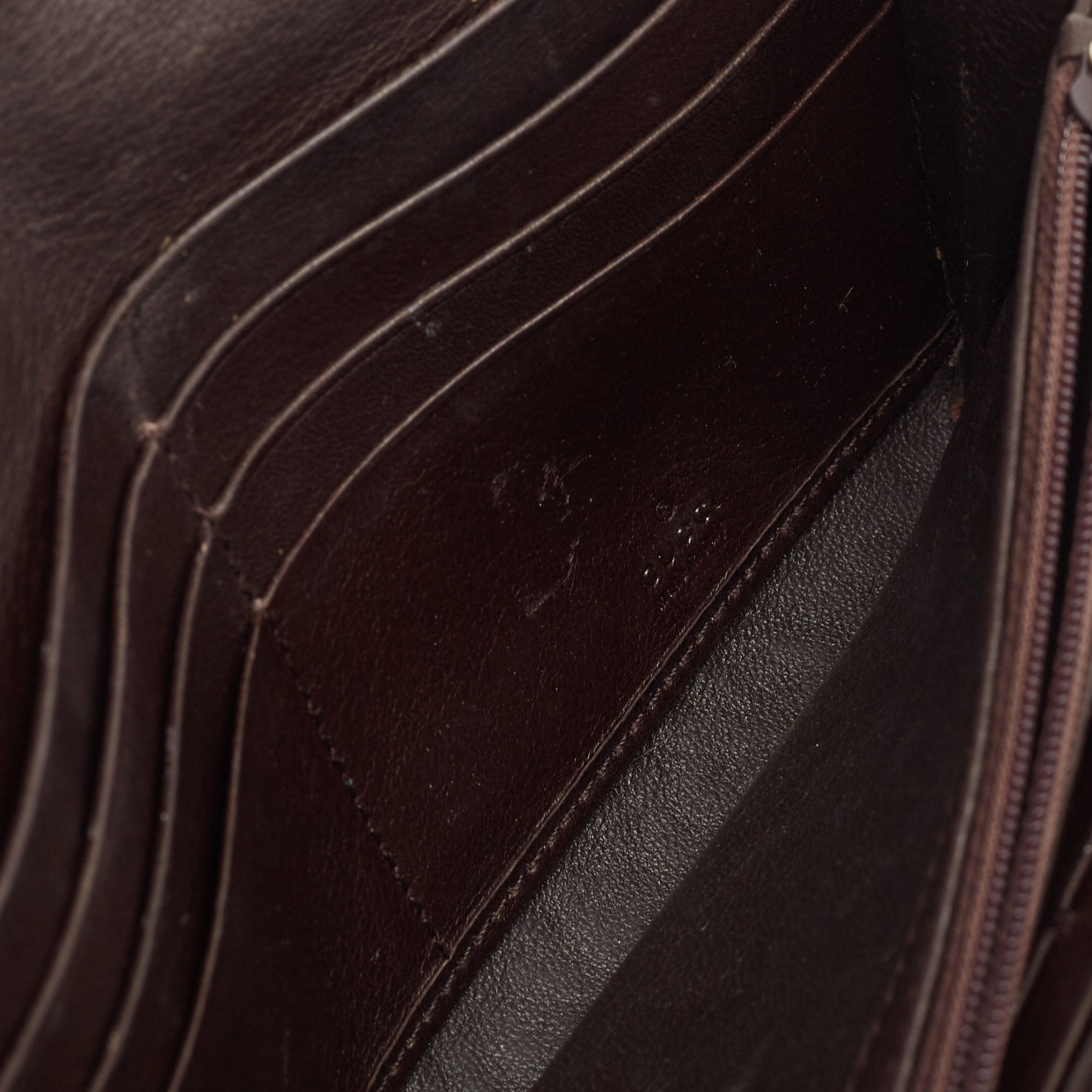 Gucci Dark Brown Guccissima Leather Interlocking G Continental Wallet 