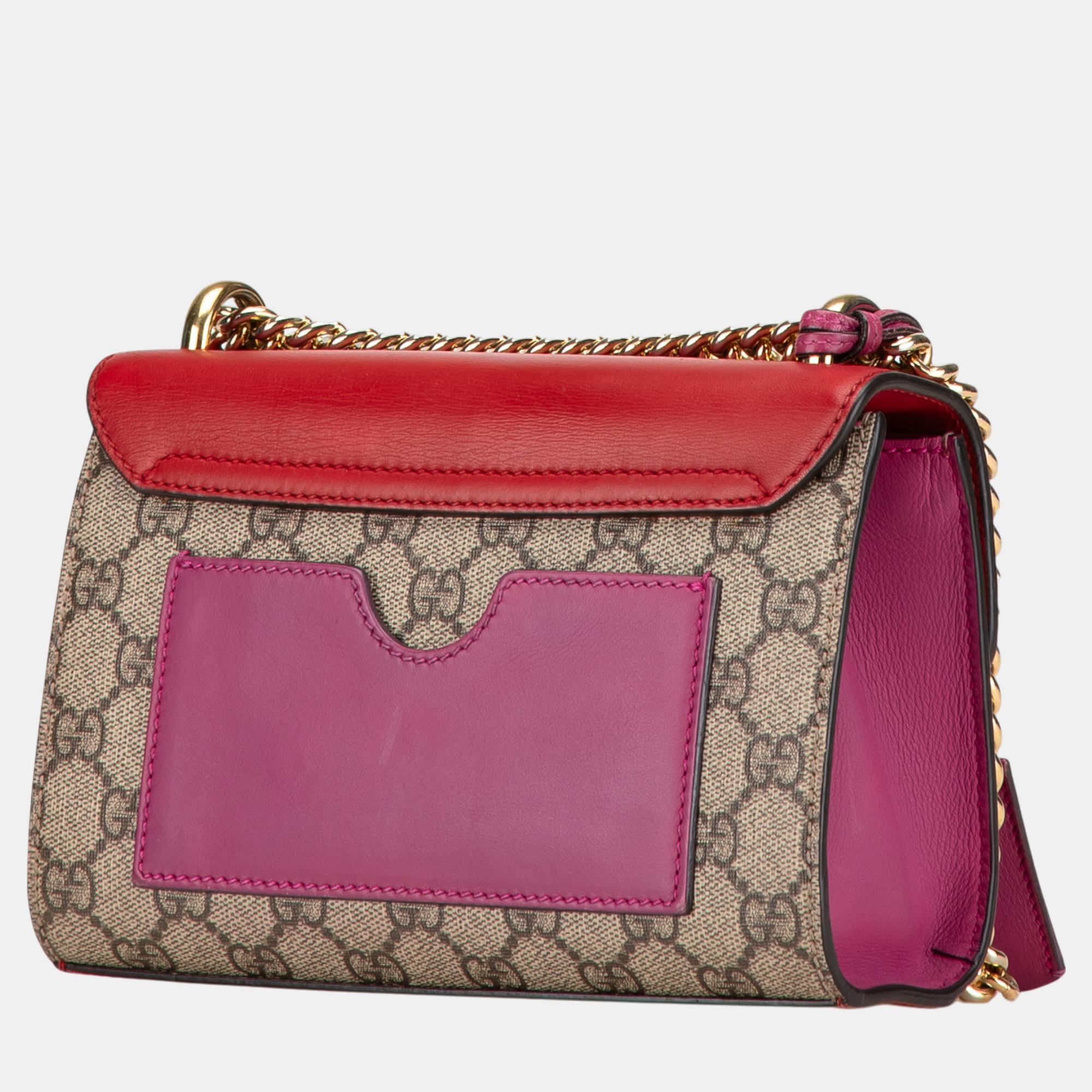 Gucci Multicolor Small GG Supreme Padlock Crossbody 