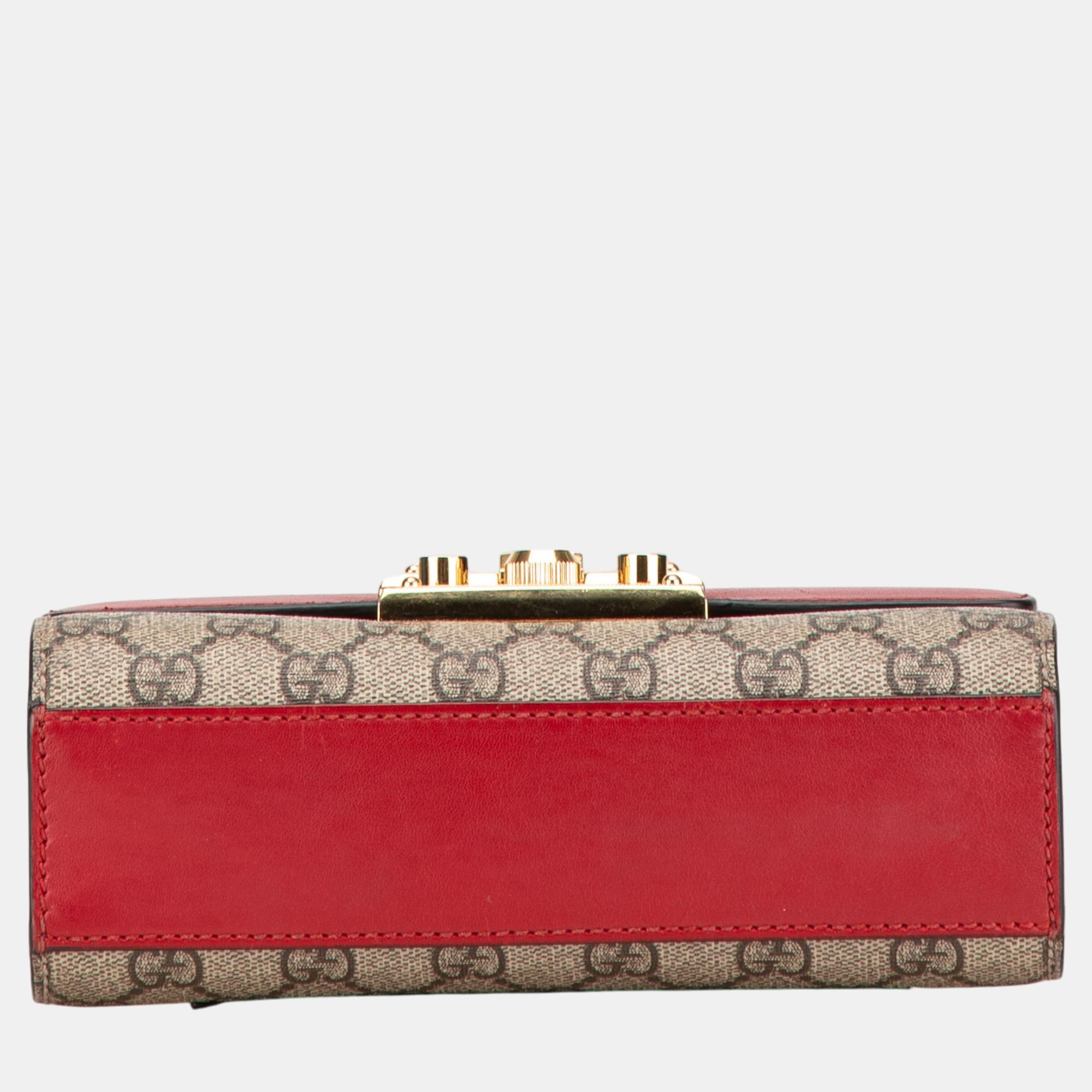 Gucci Multicolor Small GG Supreme Padlock Crossbody 