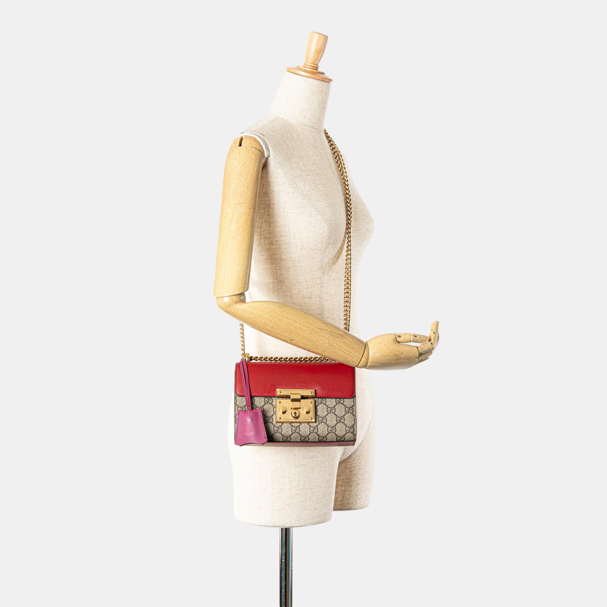 Gucci Multicolor Small GG Supreme Padlock Crossbody 