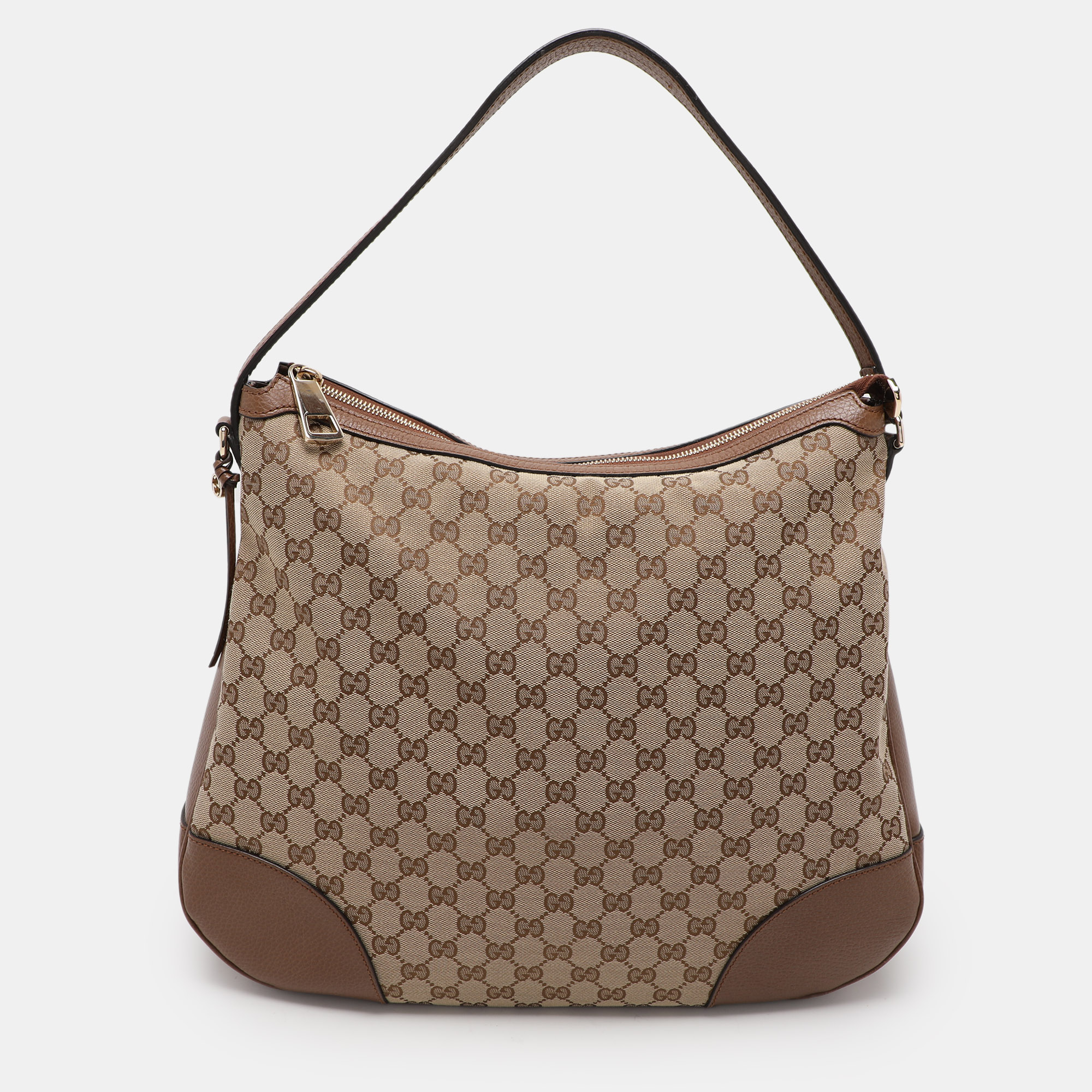 

Gucci Beige Canvas and Leather Bree Hobo