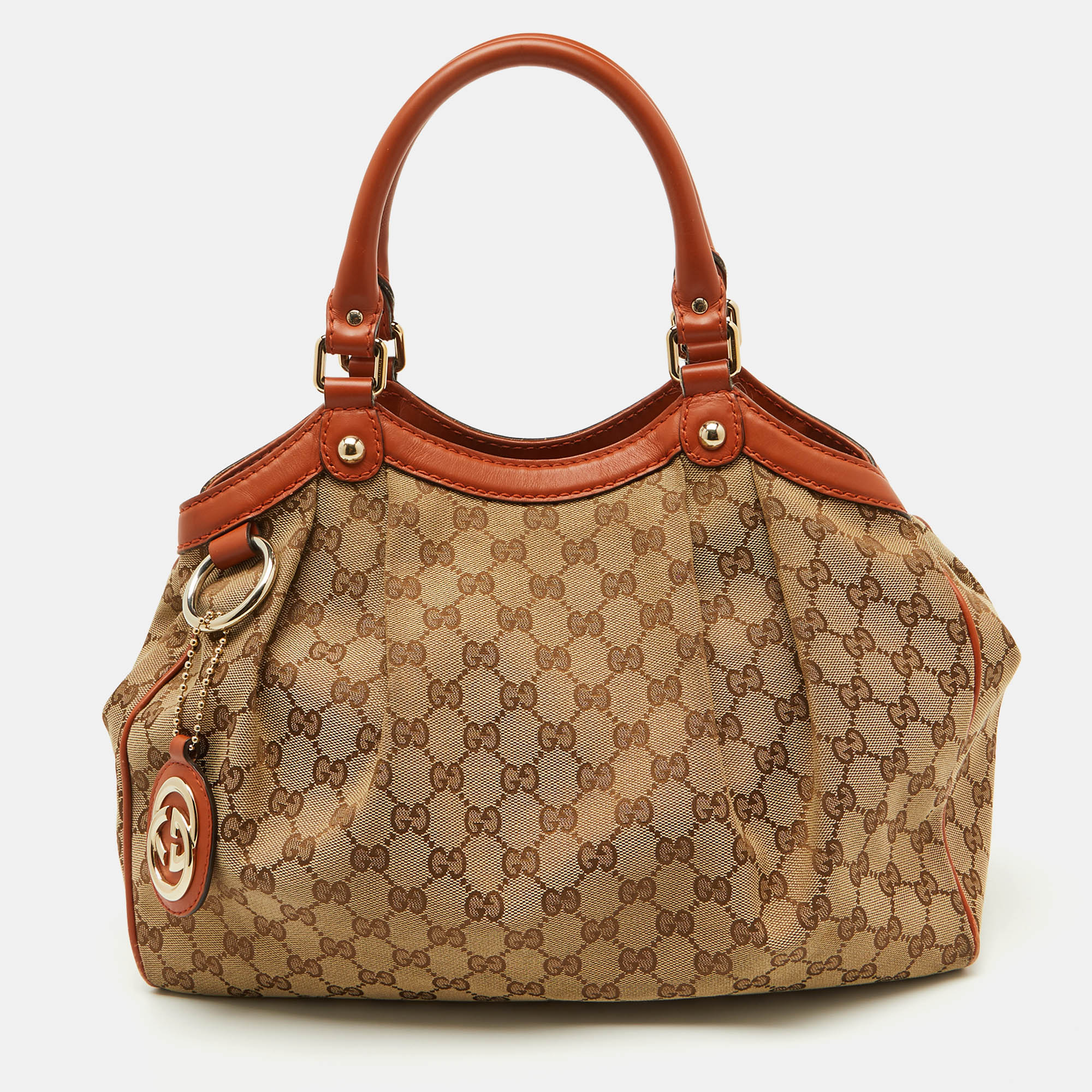 

Gucci Beige/Brown GG Canvas and Leather Medium Sukey Tote