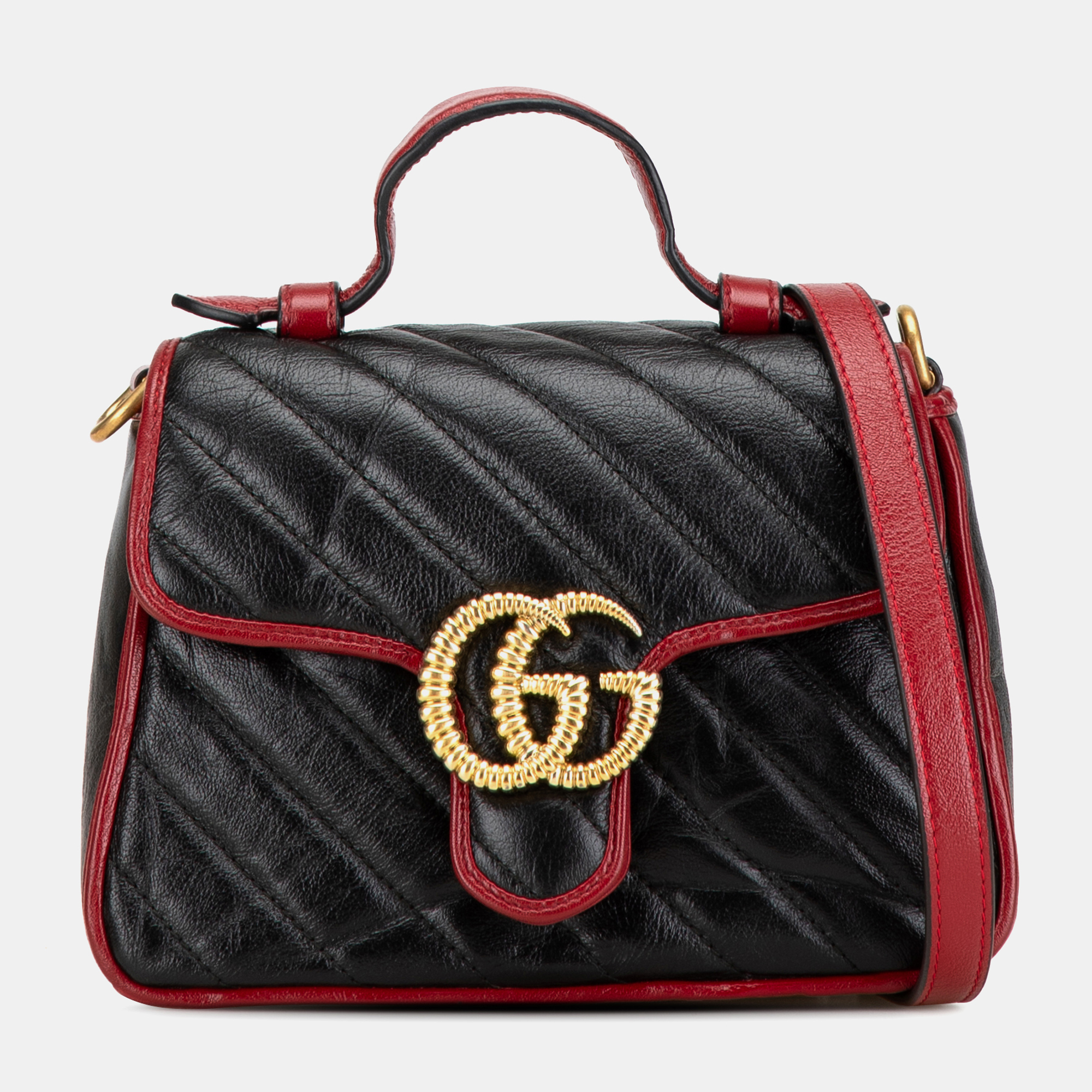 

Gucci Black Mini GG Marmont Torchon Top Handle Bag