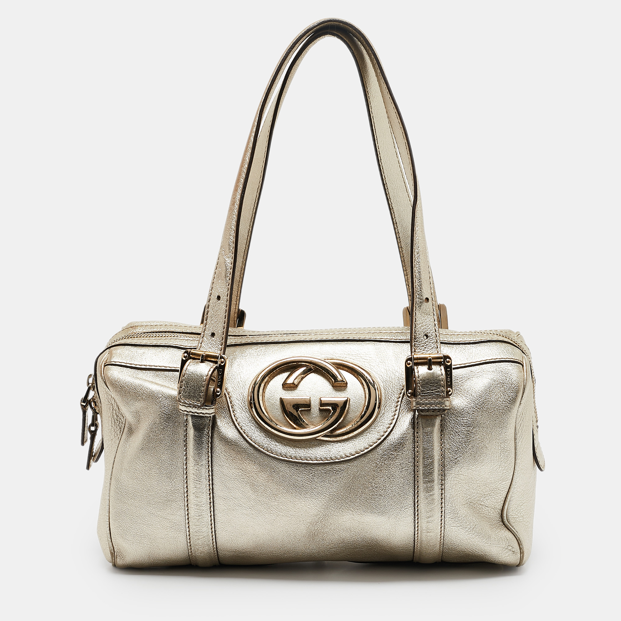 

Gucci Gold Leather Britt Boston Bag