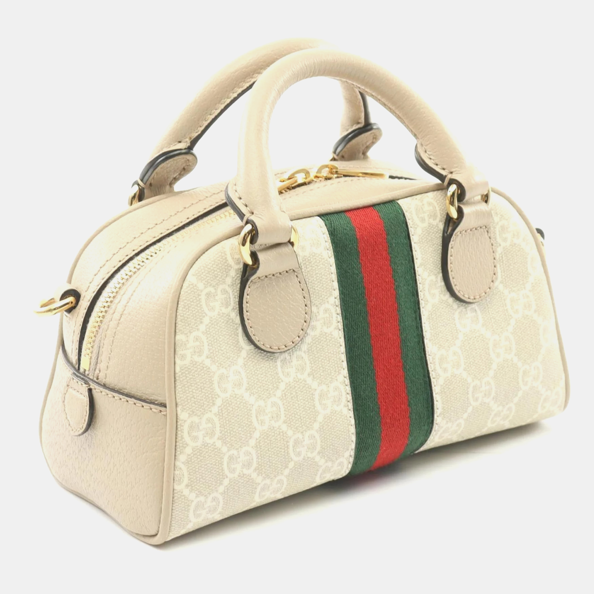 Gucci Beige Multicolor Coated Canvas Leather Ophidia GG Supreme Handbag 