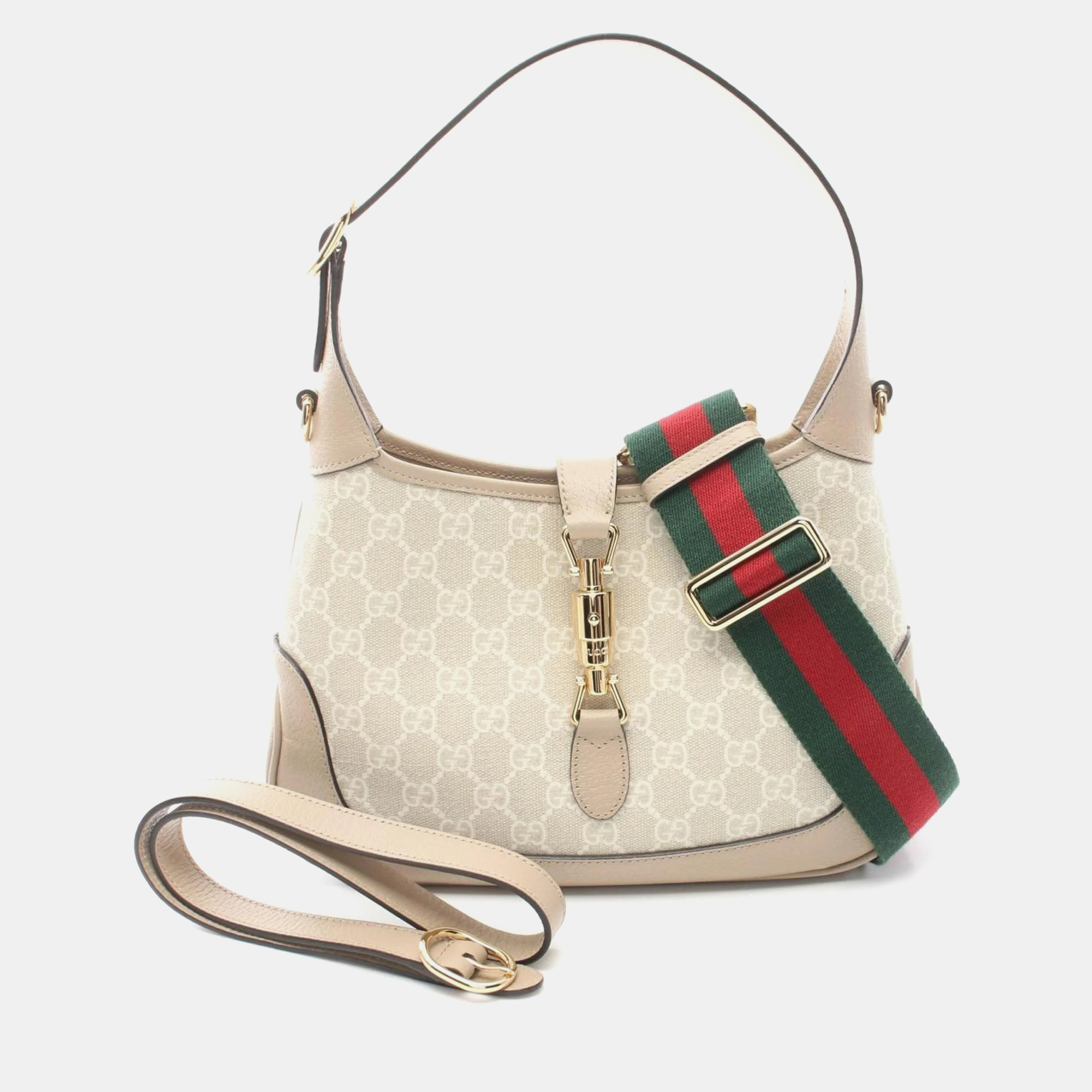 

Gucci Jackie 1961 Gg Supreme Coated Canvas Leather Beige Small Shoulder Bag