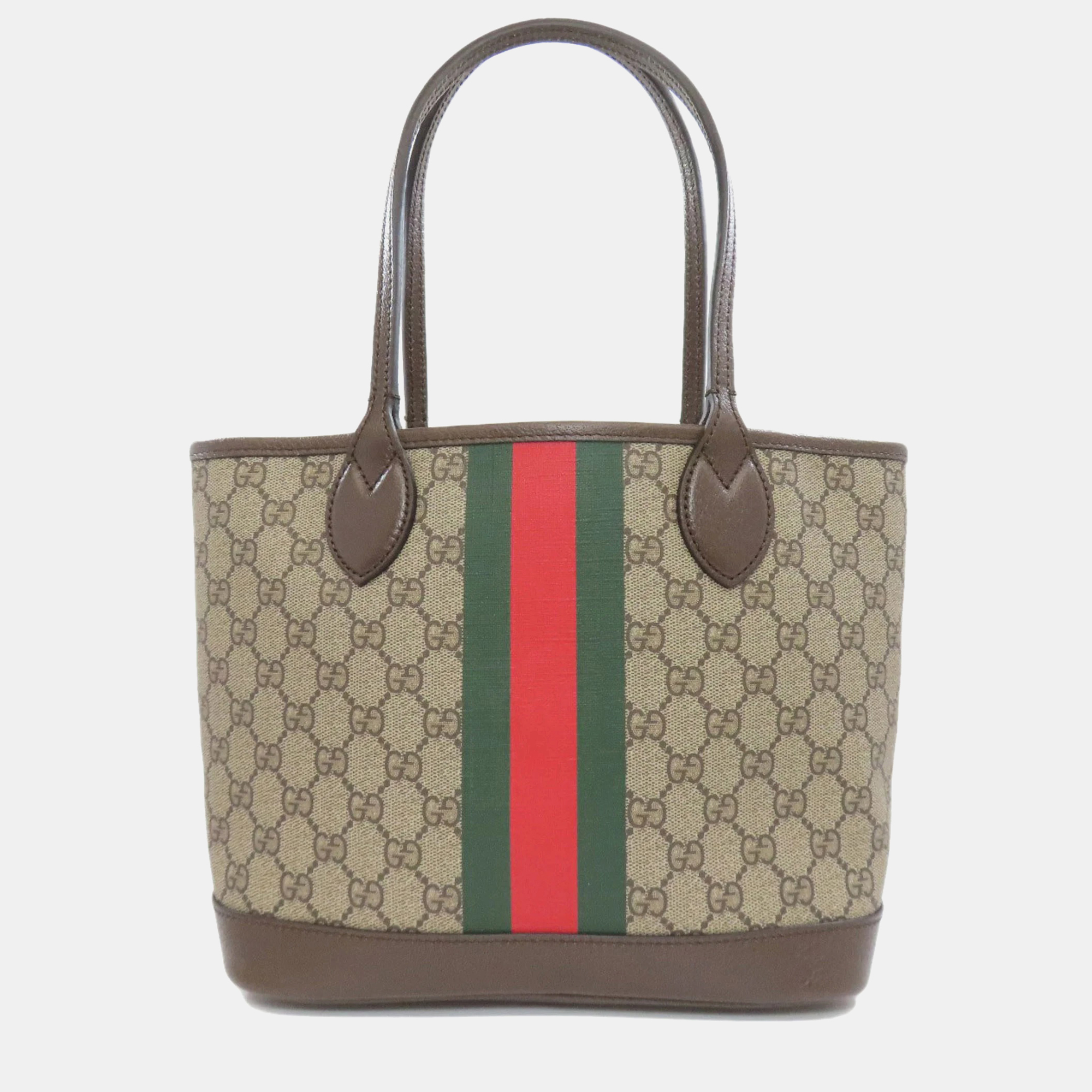 

Gucci Brown Coated Canvas GG Supreme Sherry Line Tote Bag