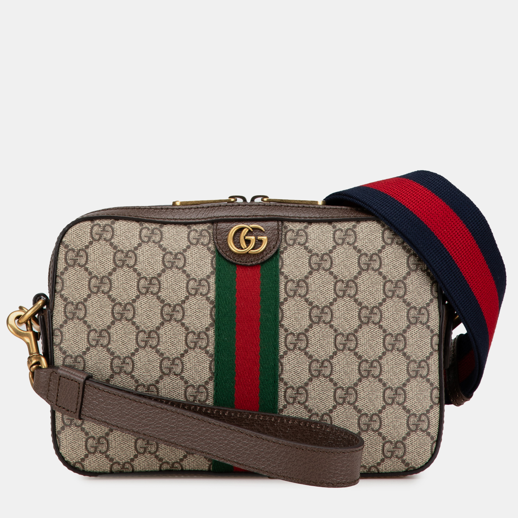 

Gucci Brown Small GG Supreme Web Ophidia Crossbody