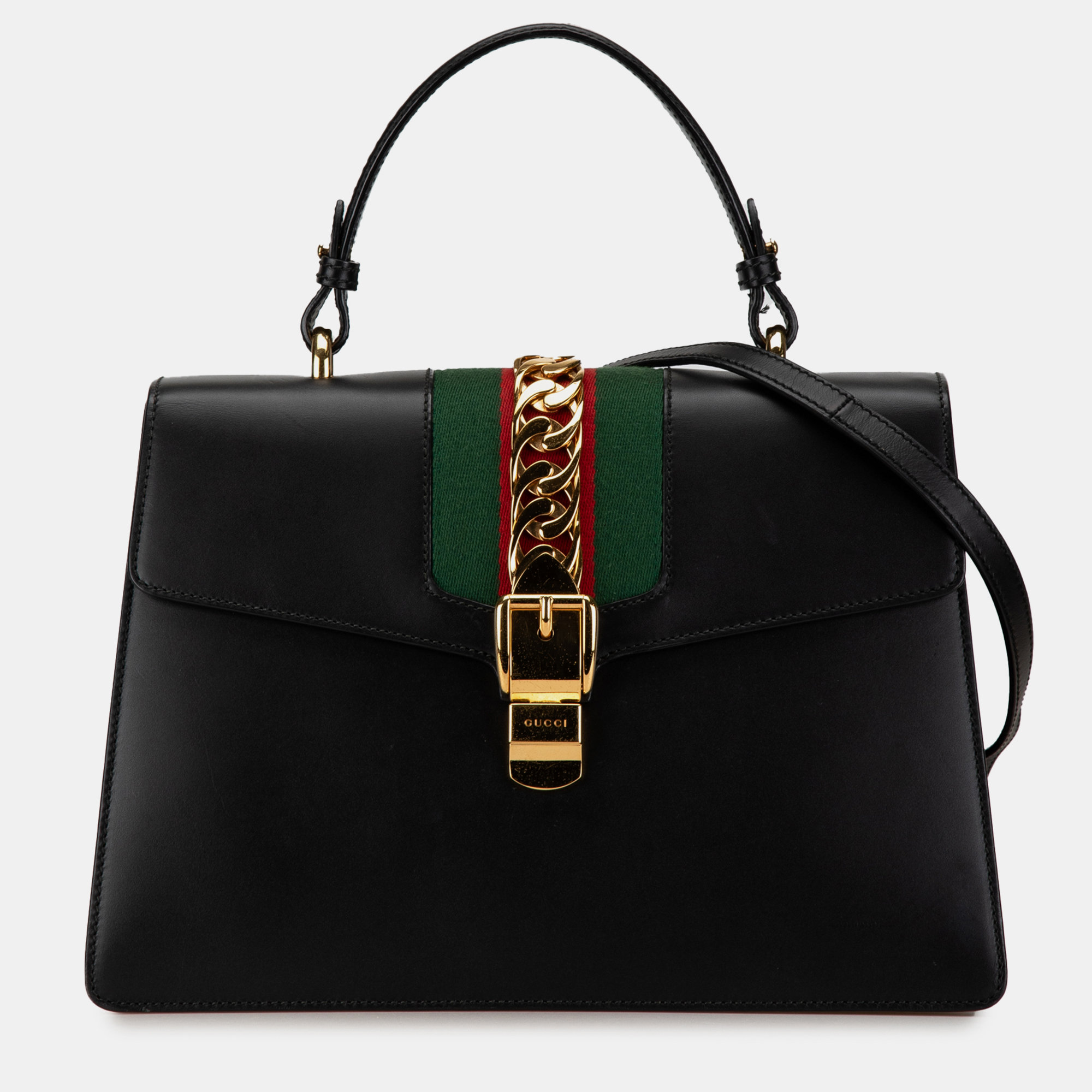 

Gucci Black Leather Sylvie Web Satchel