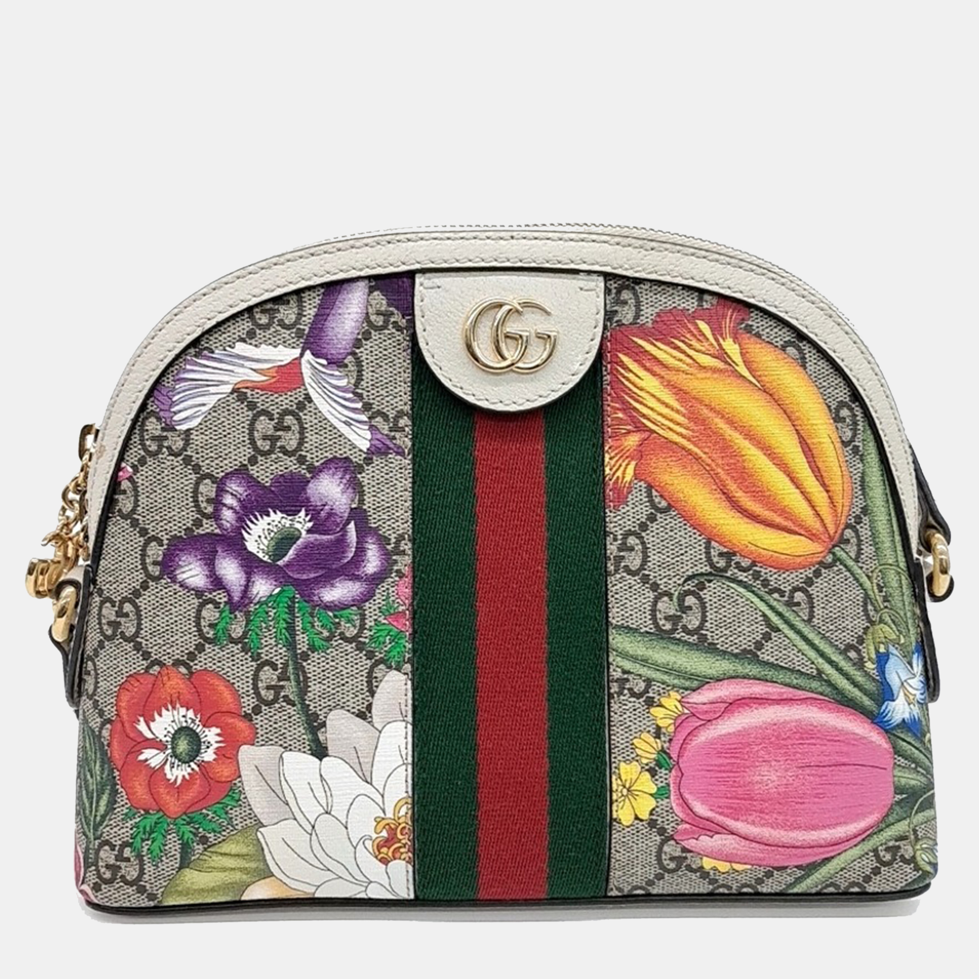 

Gucci Multicolor White PVC Ophidia Supreme Flora Crossbody Bag