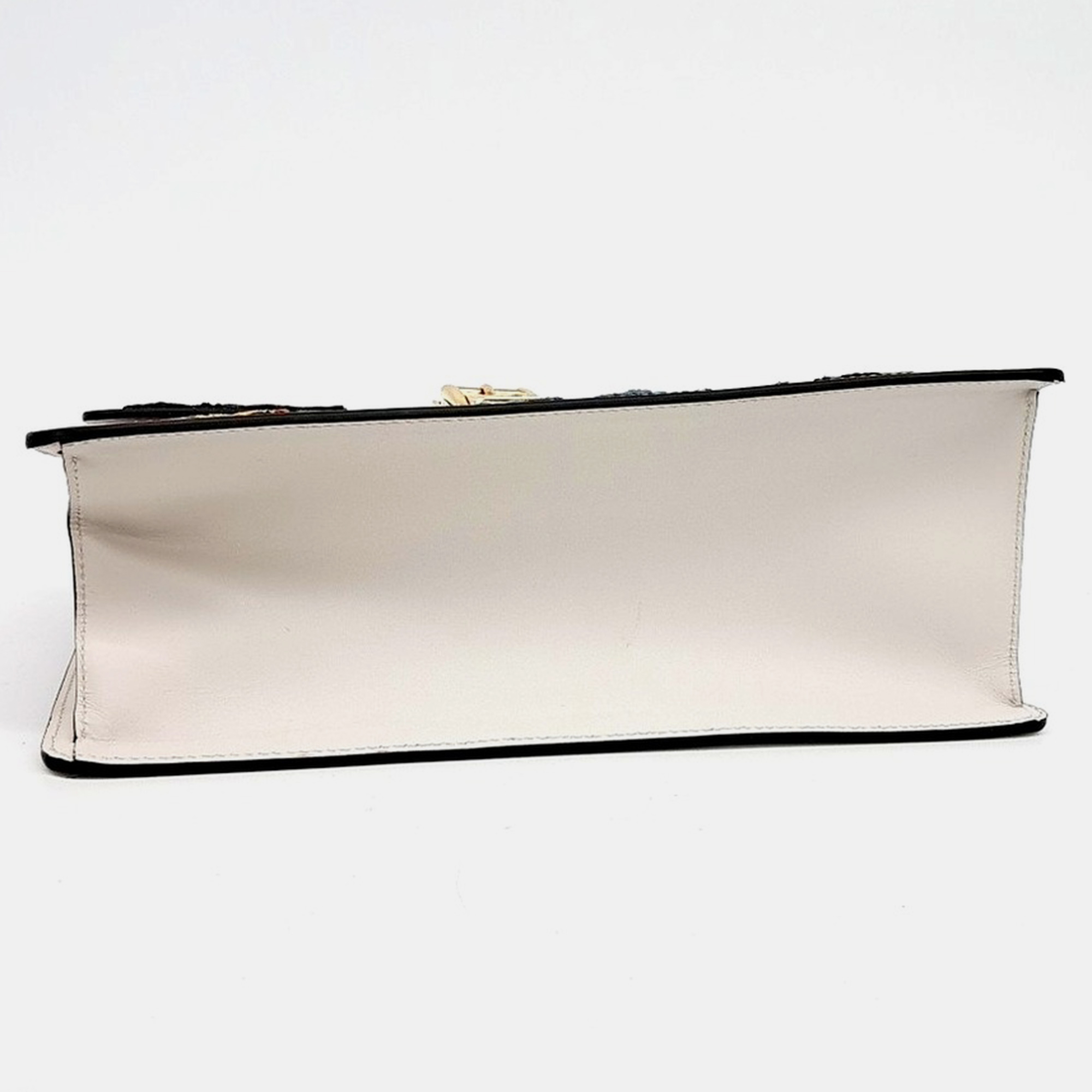 Gucci Multicolor White Leather Sylvie Top Handle Bag 