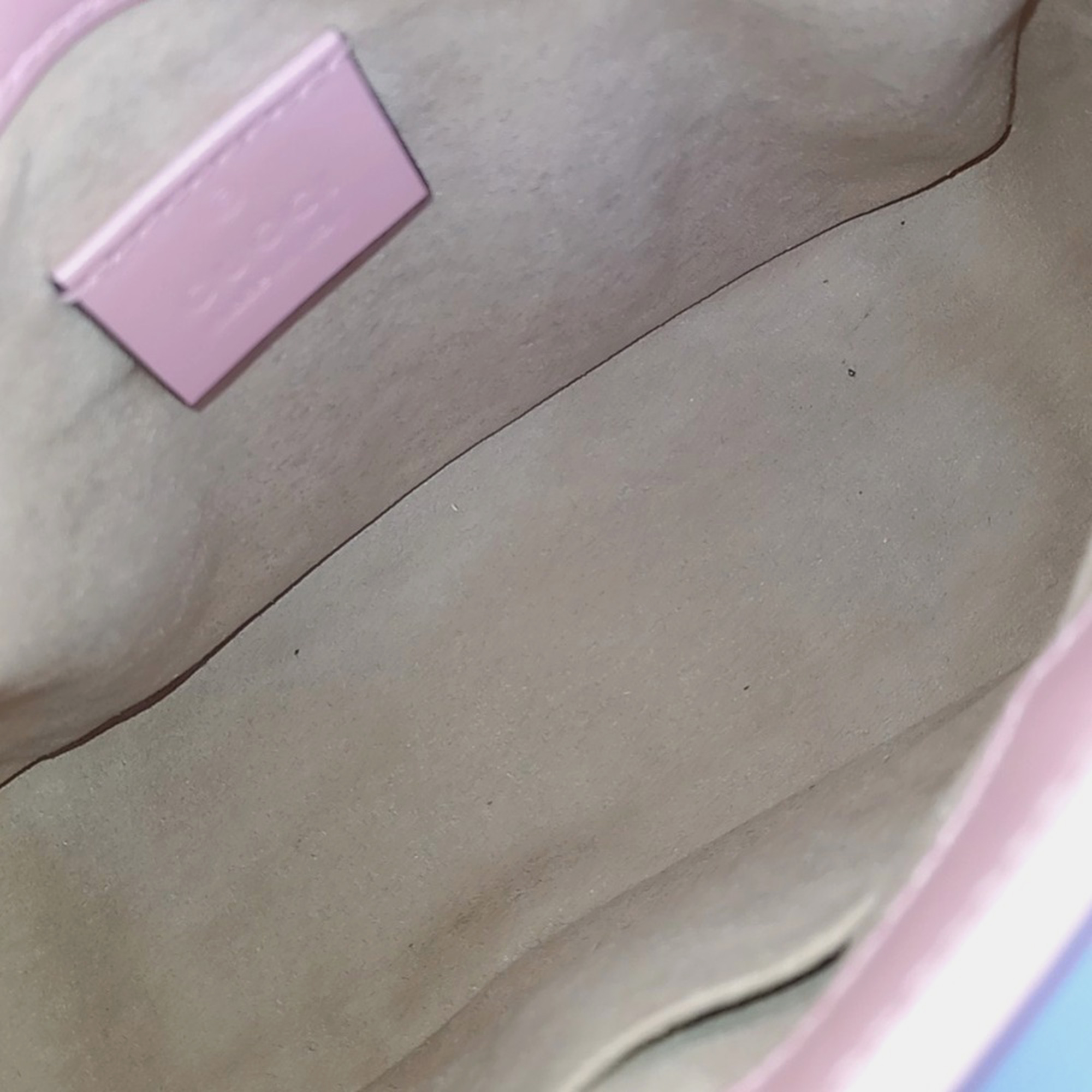 Gucci Pink Leather Marmont Mini Top Handle Shoulder Bag 