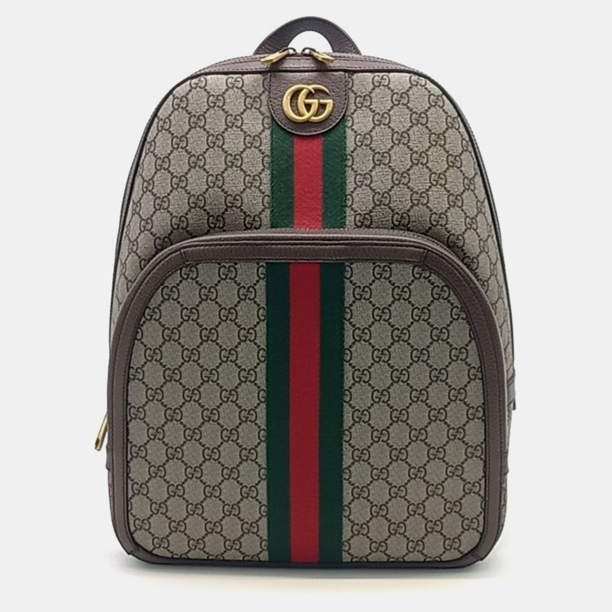 

Gucci Beige Brown PVC Ophidia GG Supreme Medium Backpack