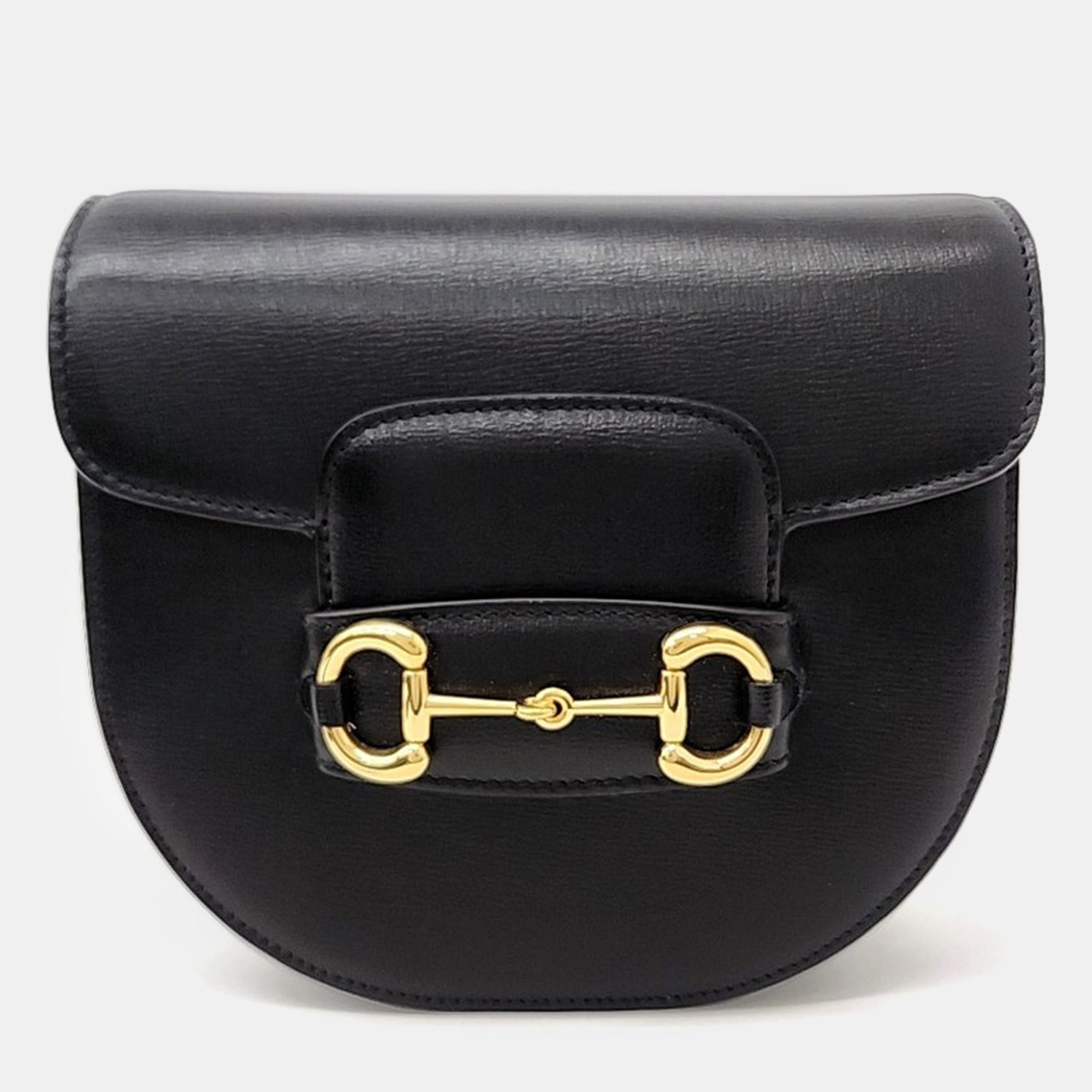 

Gucci 1955 Horsebit Round Mini Bag, Black