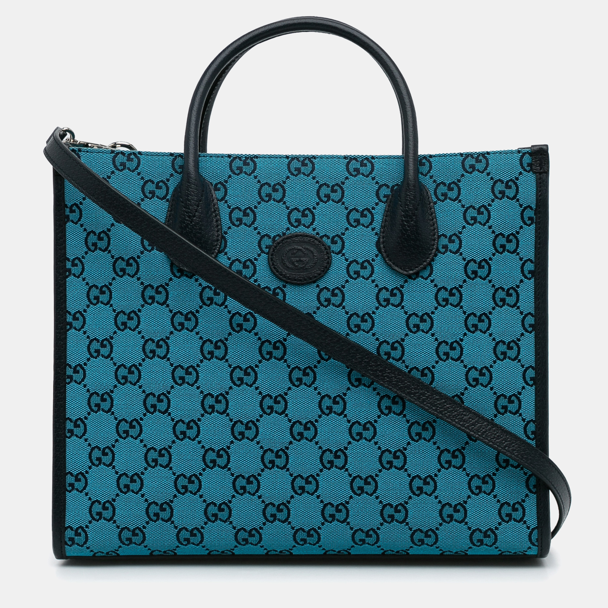 

Gucci Black Blue GG Canvas Satchel