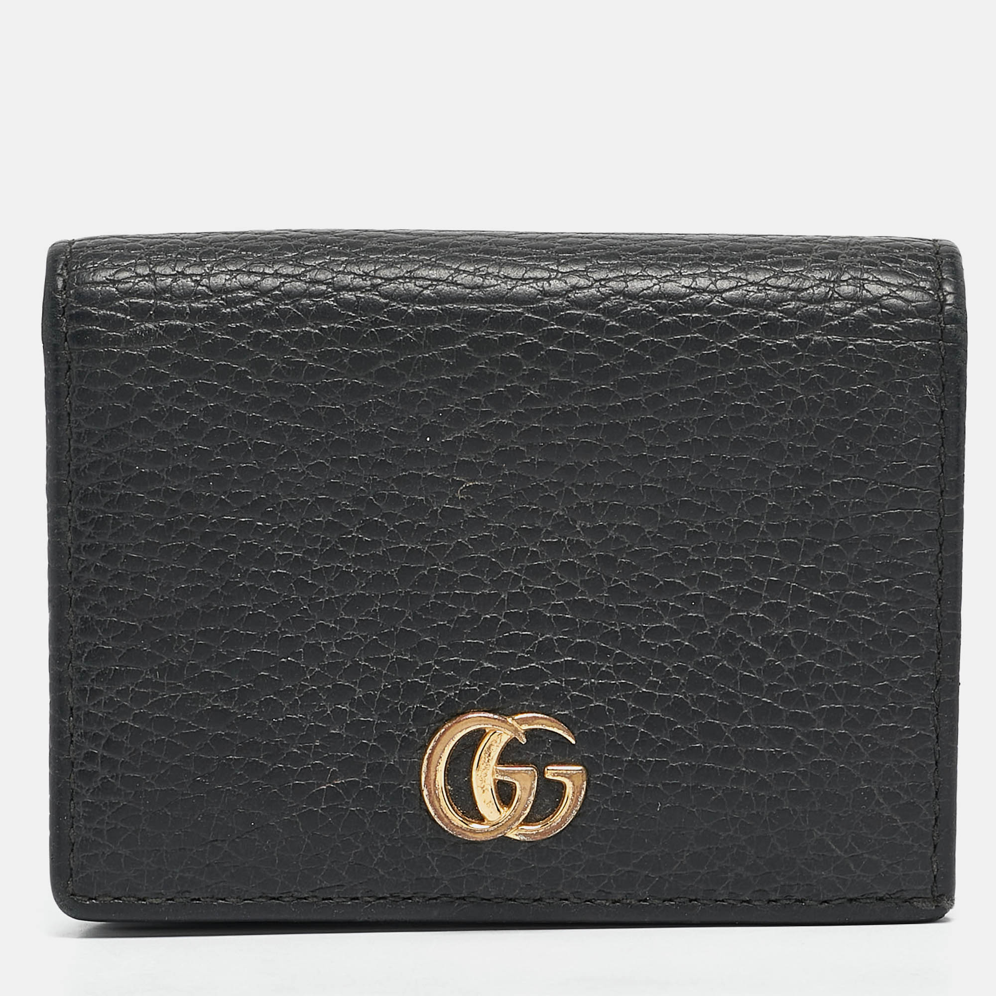 

Gucci Black Leather GG Marmont Card Case