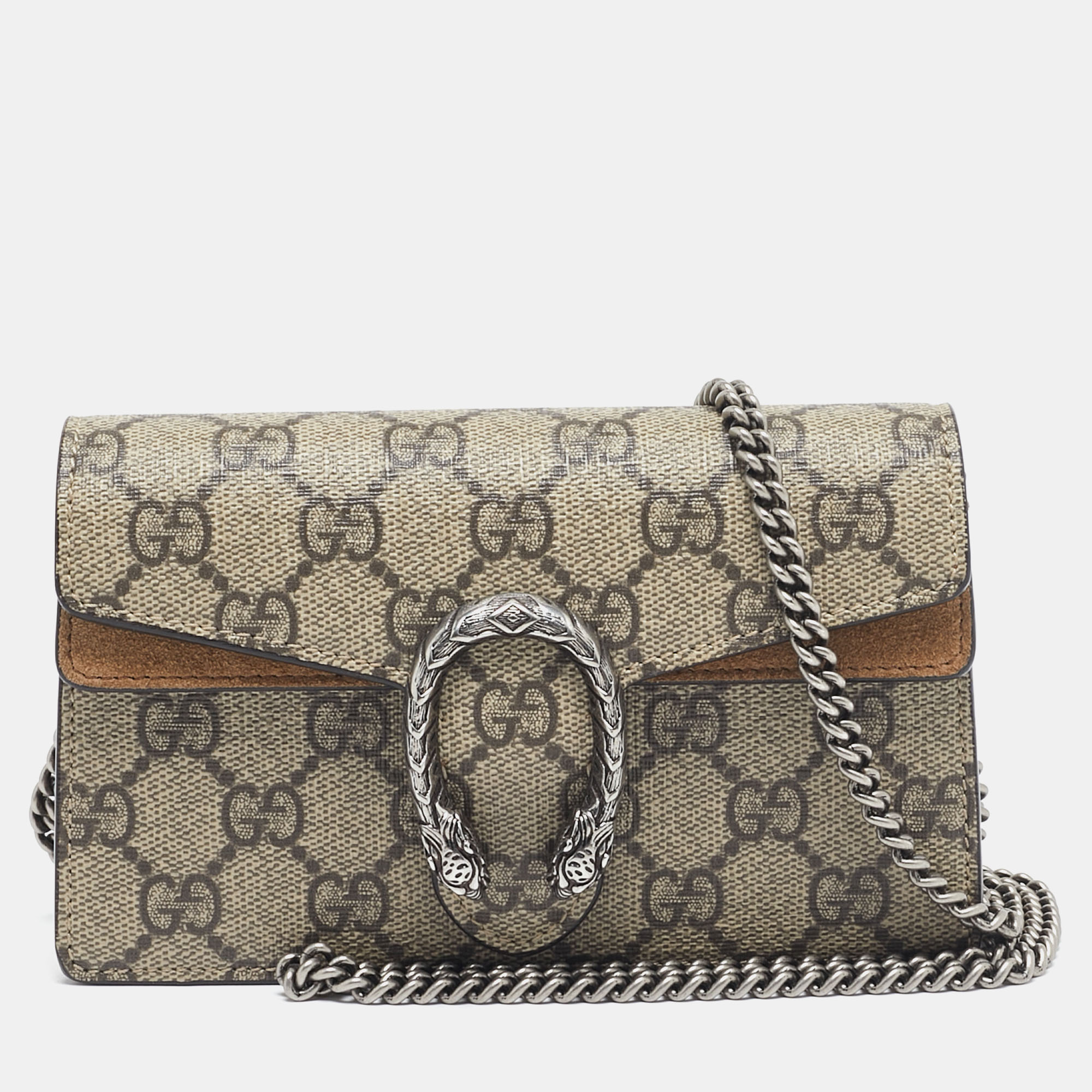 

Gucci Beige GG Supreme Canvas and Suede Super Mini Dionysus Shoulder Bag