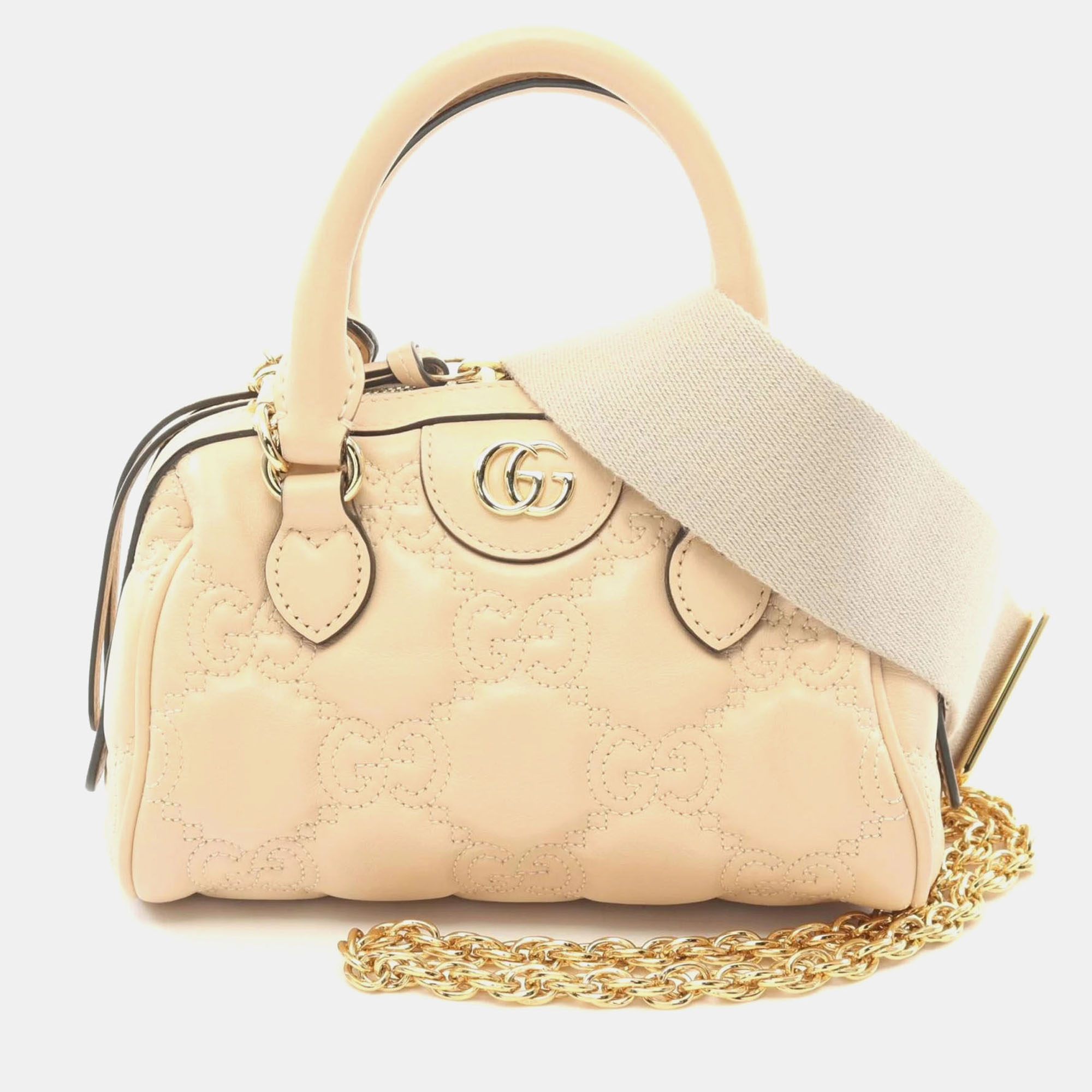 

Gucci Beige Leather GG Matelasse Handbag