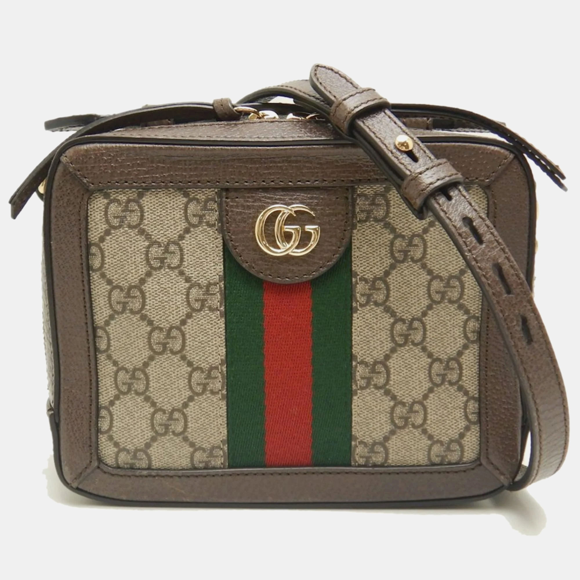 

Gucci Brown Canvas Ophidia GG Supreme Shoulder Bag, Beige