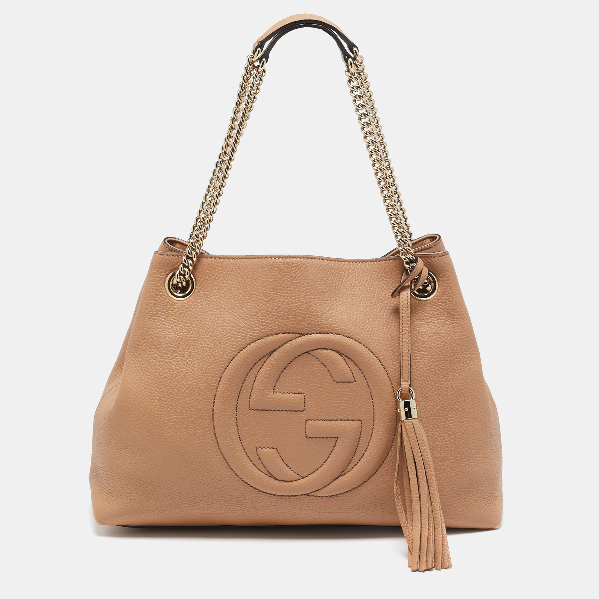 

Gucci Beige Leather  Chain Soho Tote