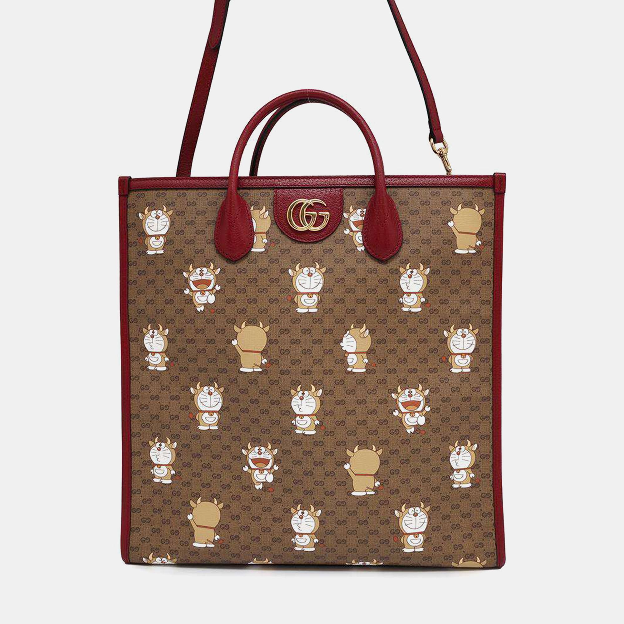 

Gucci Micro Guccissima Tote Bag Brown/Red Pvc Leather