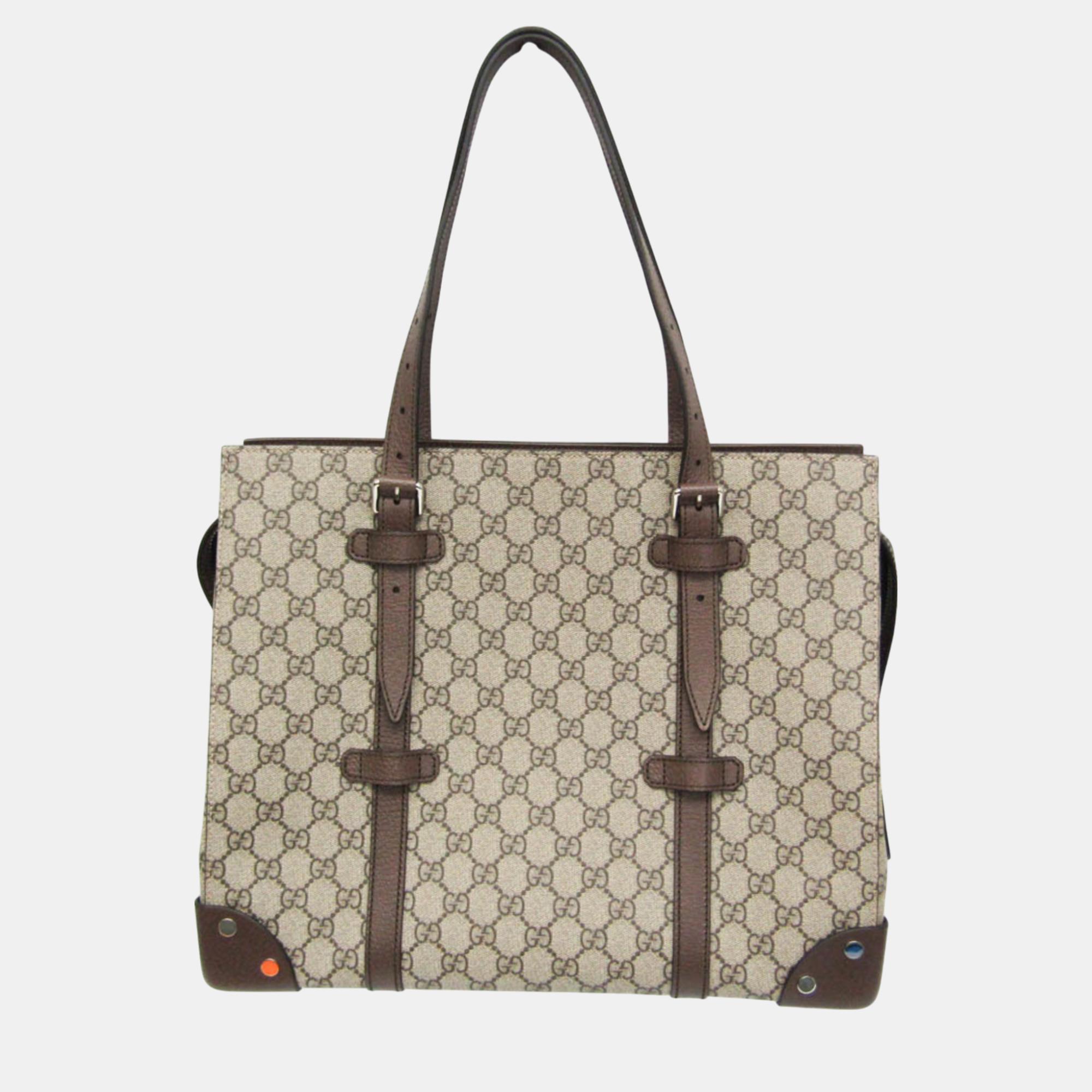 

Gucci Beige Brown GG Supreme Tote Bag