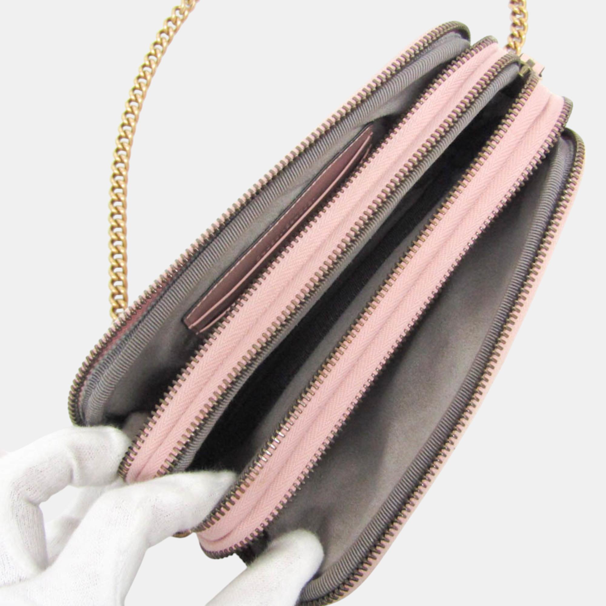Gucci Light Pink GG Marmont Leather Shoulder Bag 