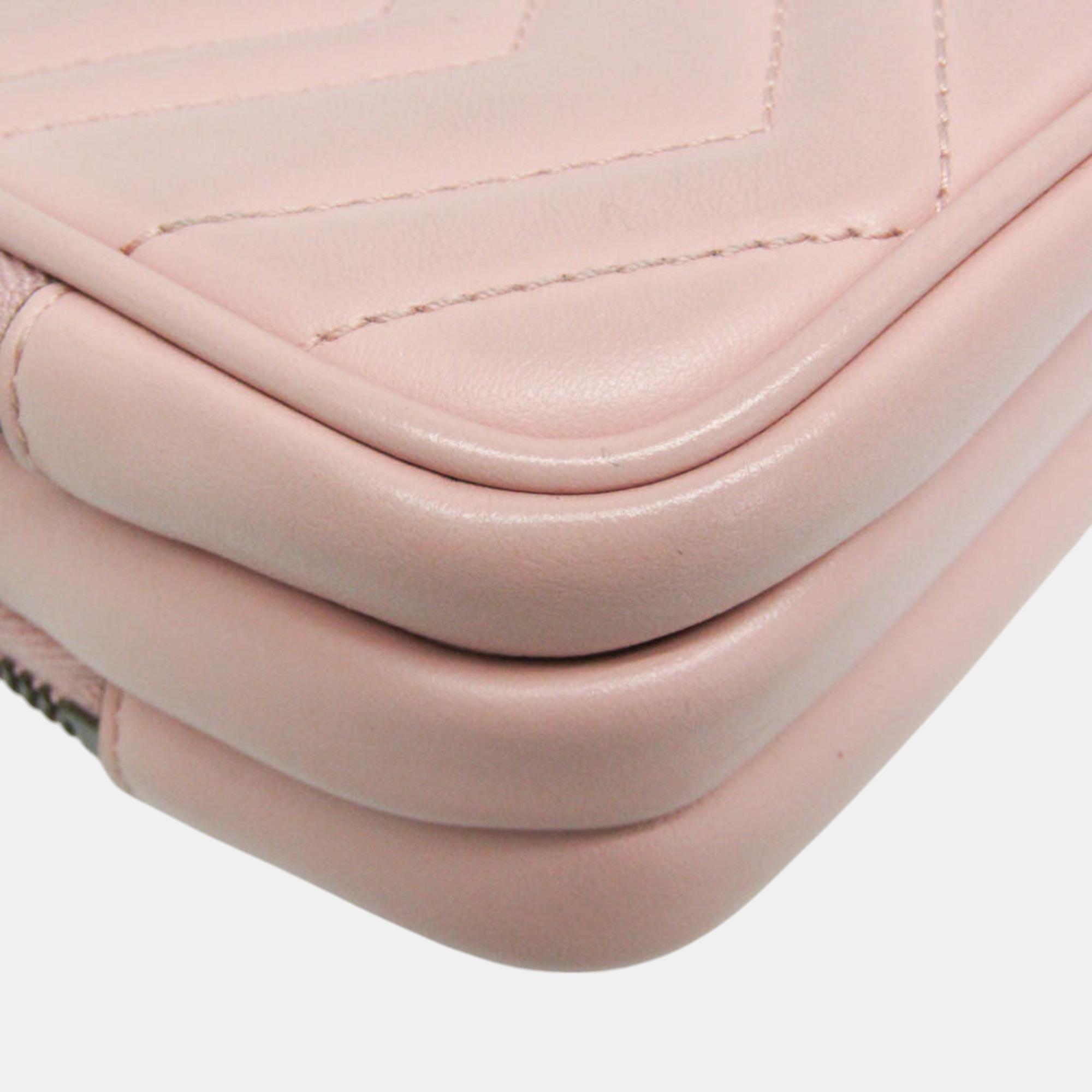Gucci Light Pink GG Marmont Leather Shoulder Bag 