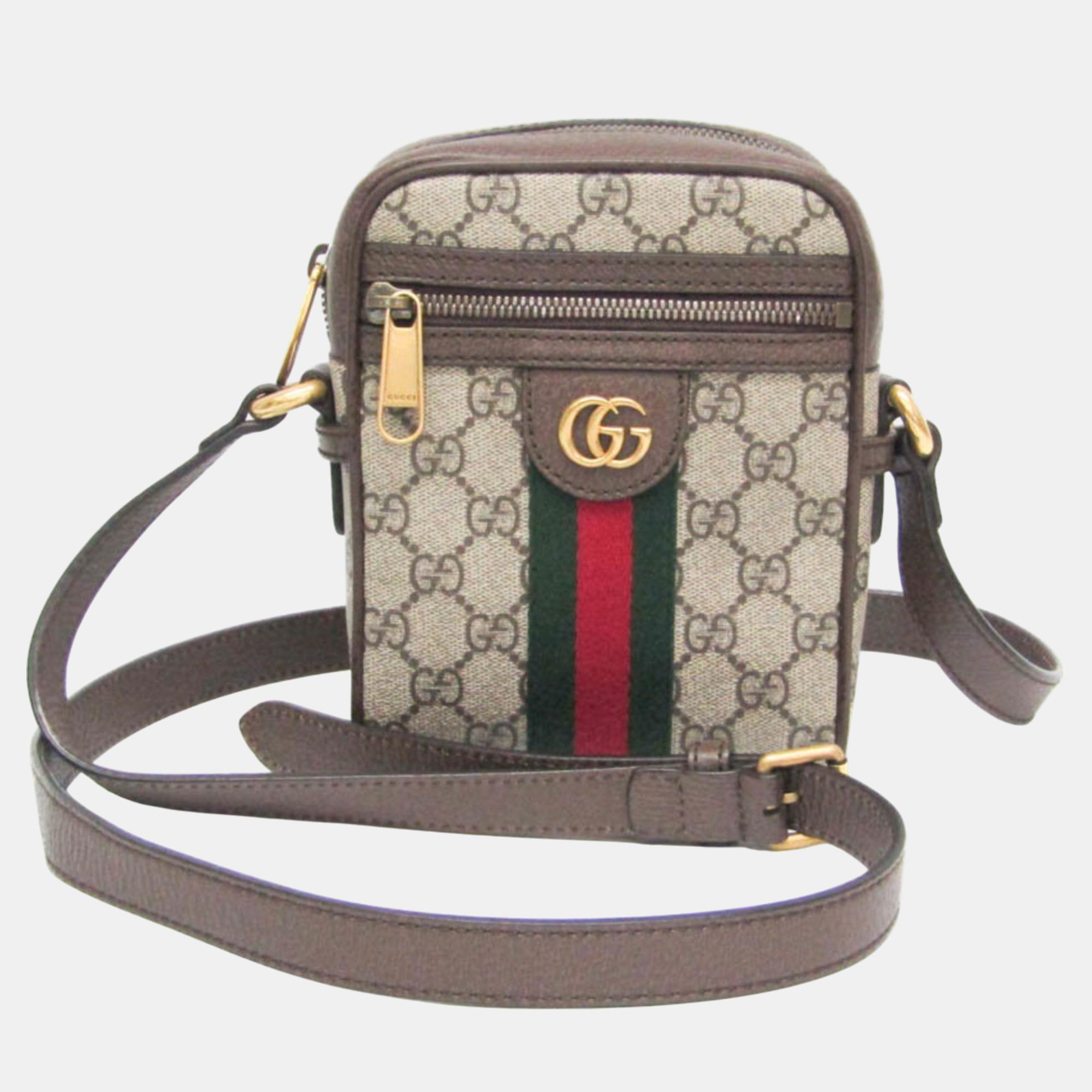 

Gucci Beige Brown Ophidia GG Small Shoulder Bag