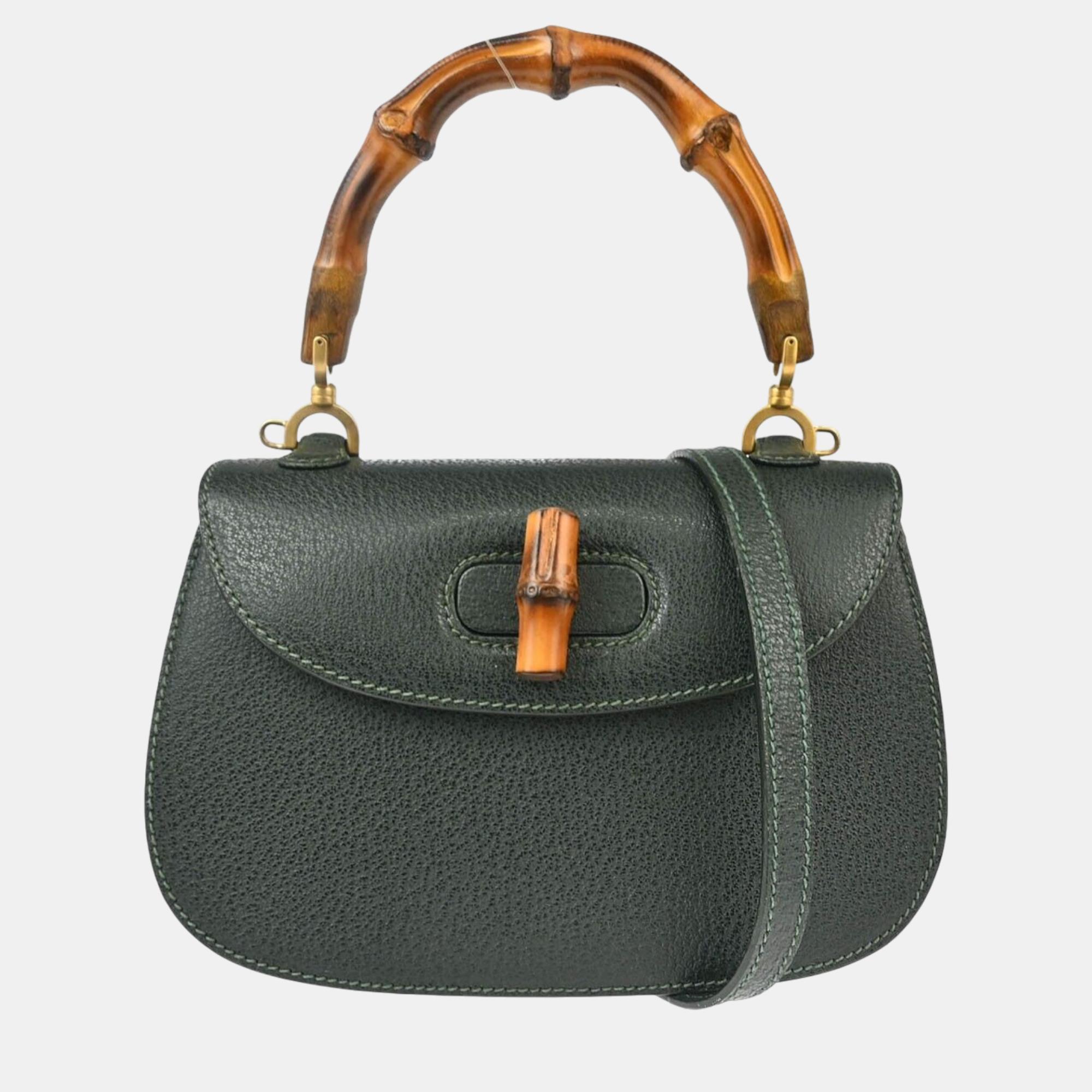 

Gucci Green Bamboo Handbag