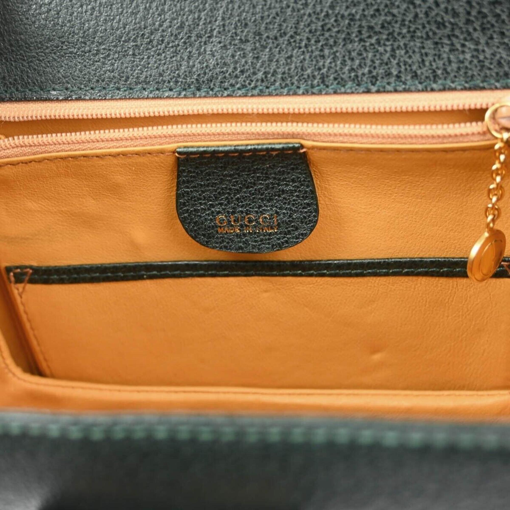 Gucci Green Bamboo Handbag 