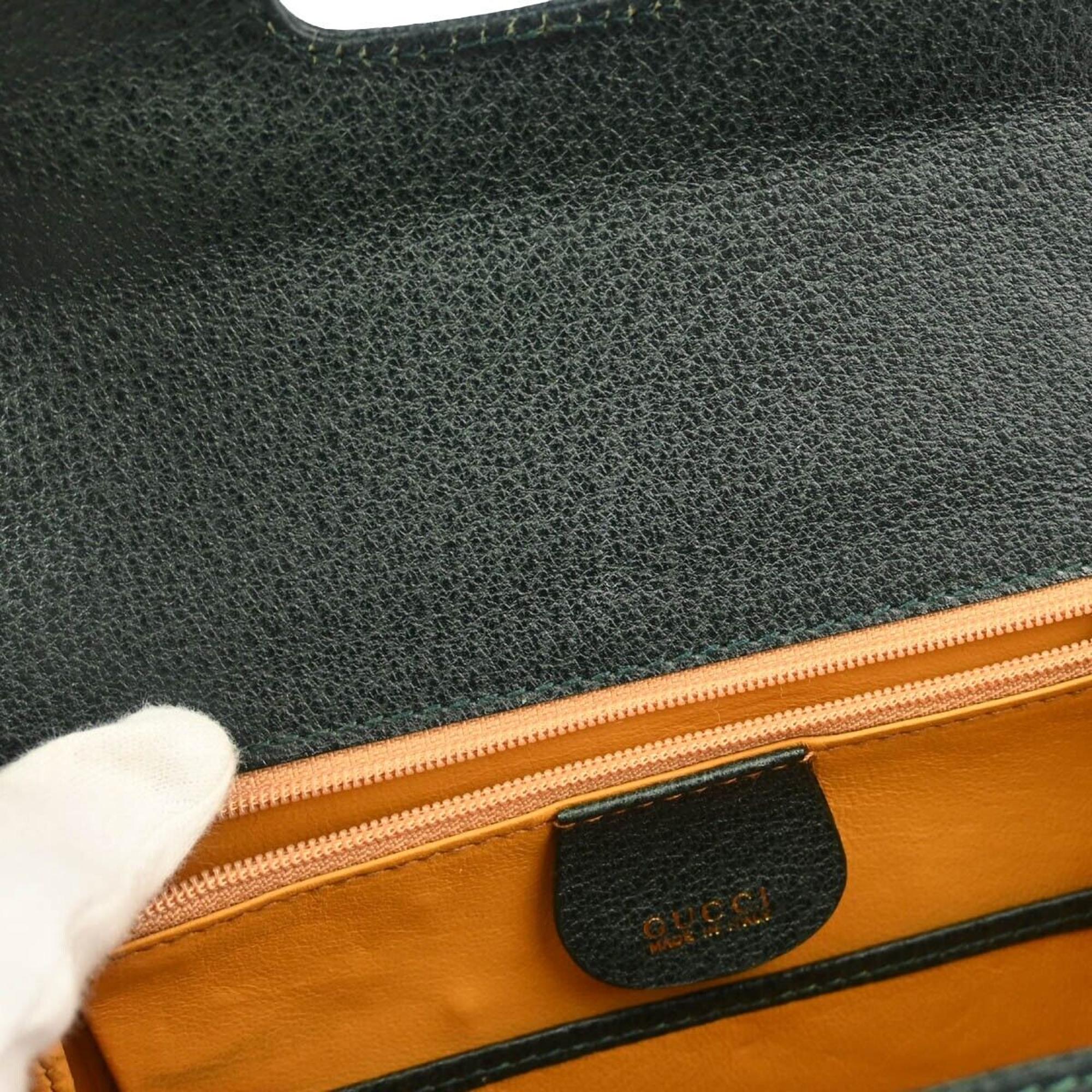 Gucci Green Bamboo Handbag 
