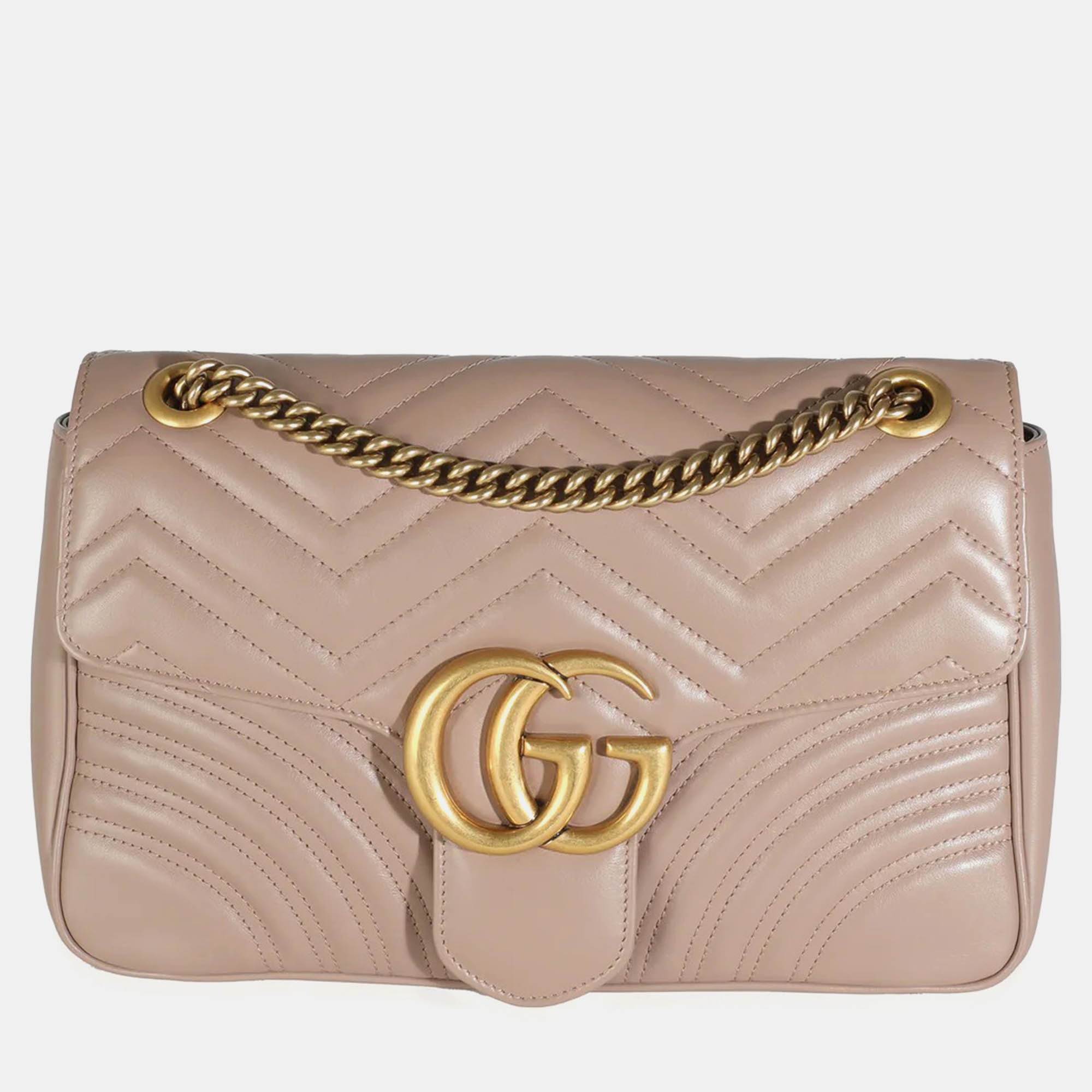 

Gucci Porcelain Rose Matelasse Calfskin Medium Marmont Bag, Pink