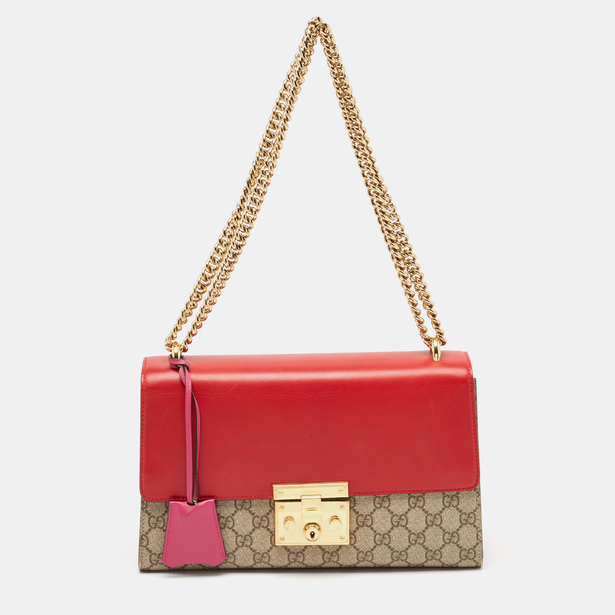 

Gucci Multicolor GG Supreme Canvas and Leather Medium Padlock Shoulder Bag