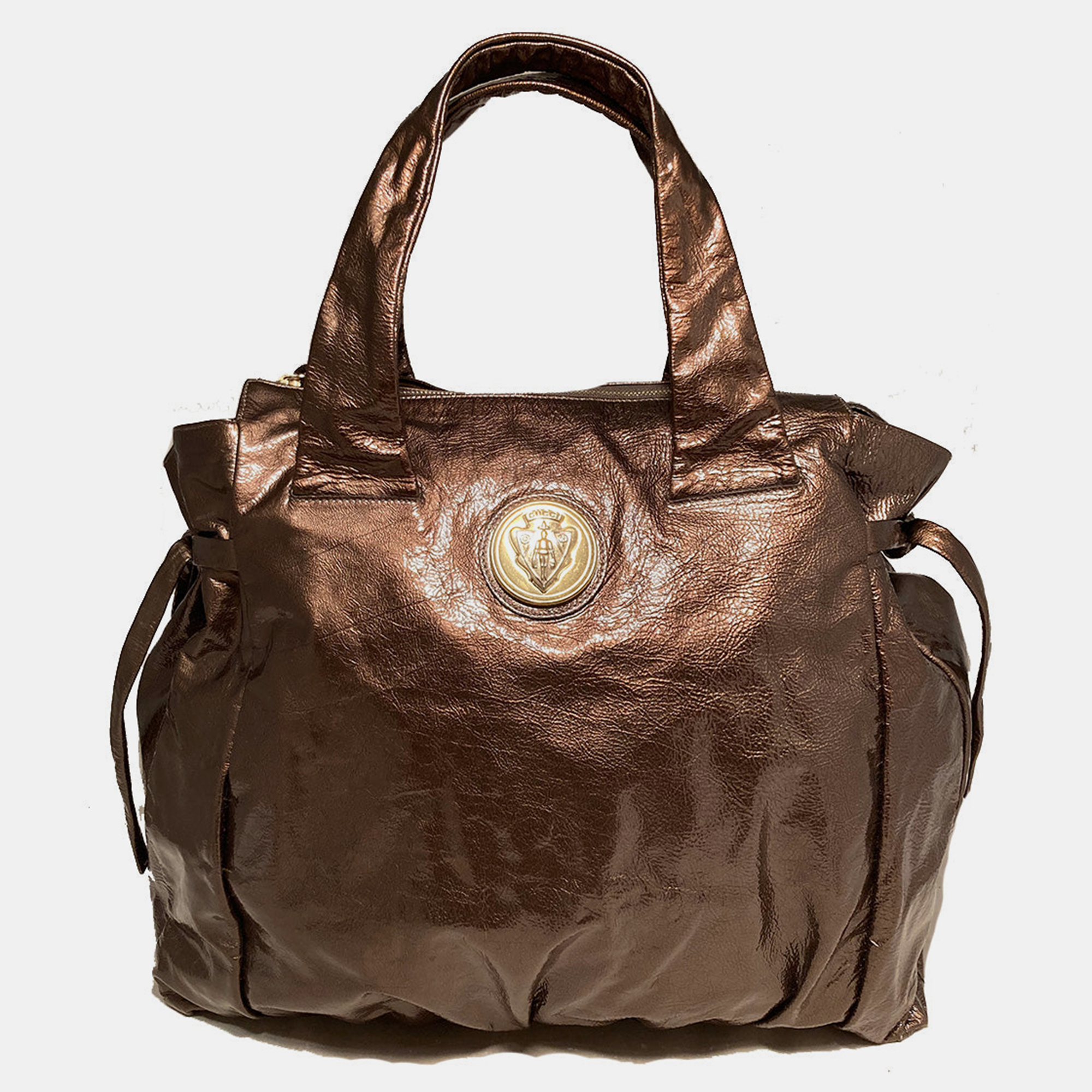 

Gucci Bronze Patent Leather Hysteria Bag, Brown