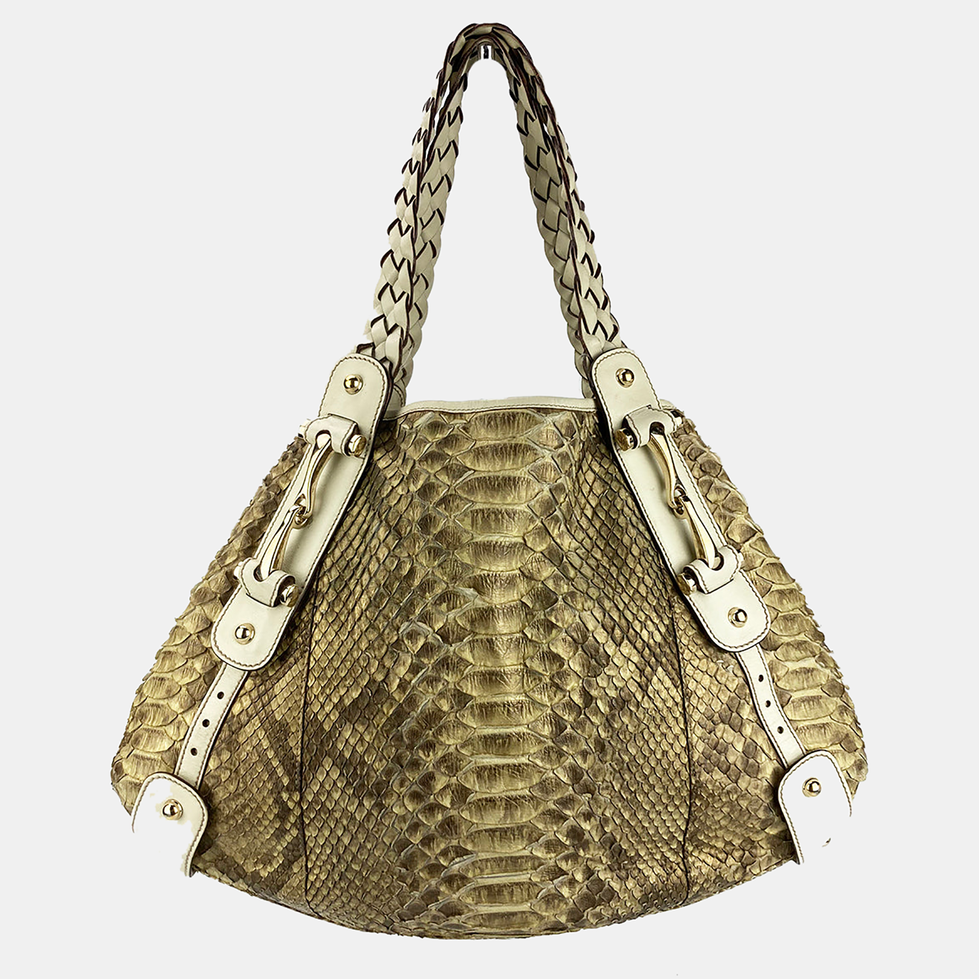 

Gucci Python Pelham Shoulder Bag, Cream